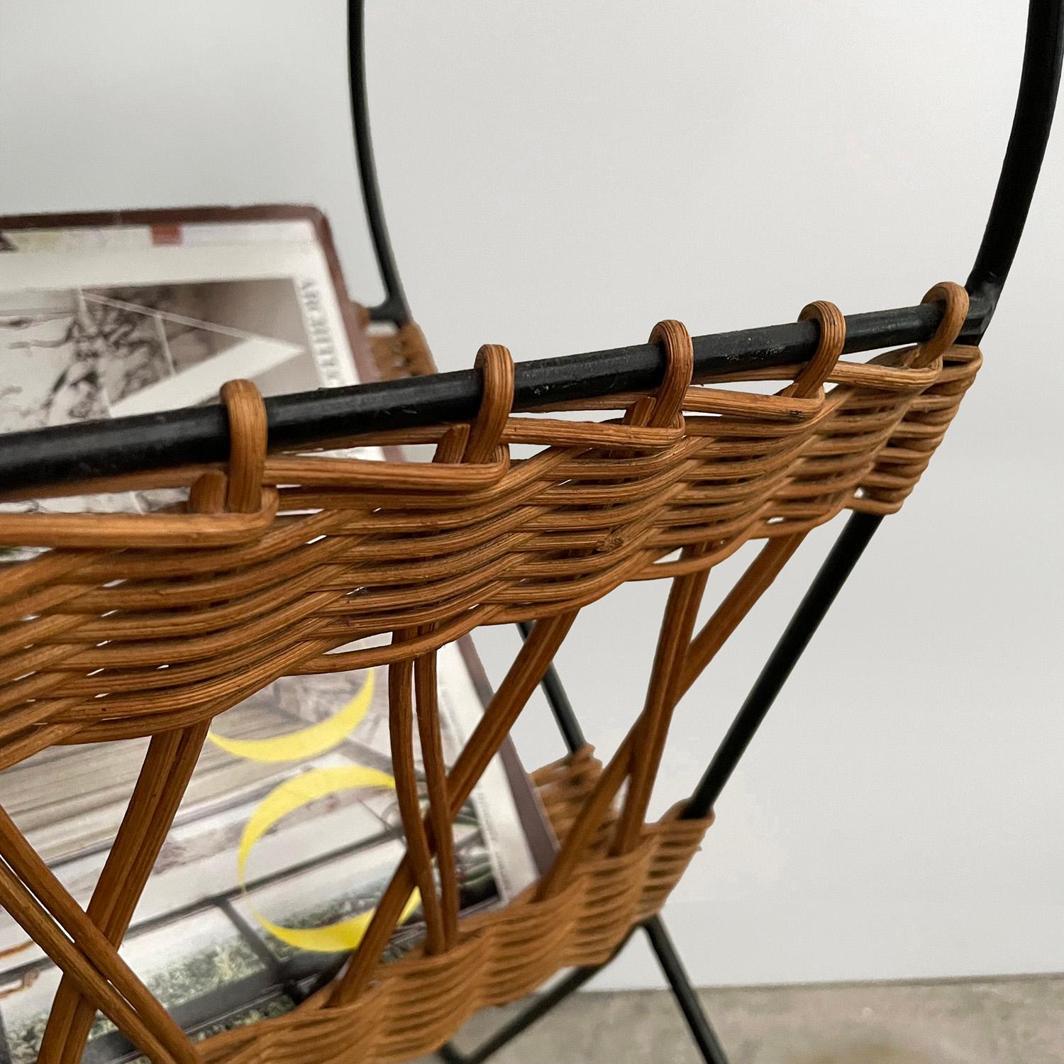 Raoul Guys French Wicker & Iron Magazine Table For Sale 4