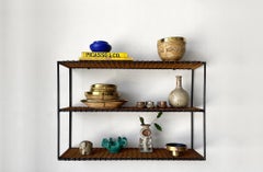 Raoul Guys Wandregal aus Korbgeflecht und Eisen