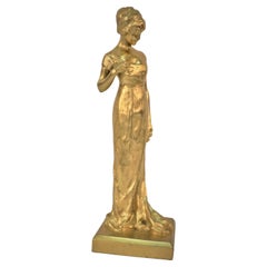 Raoul Larche '1860-1912' Woman Standing in Gilt Bronze