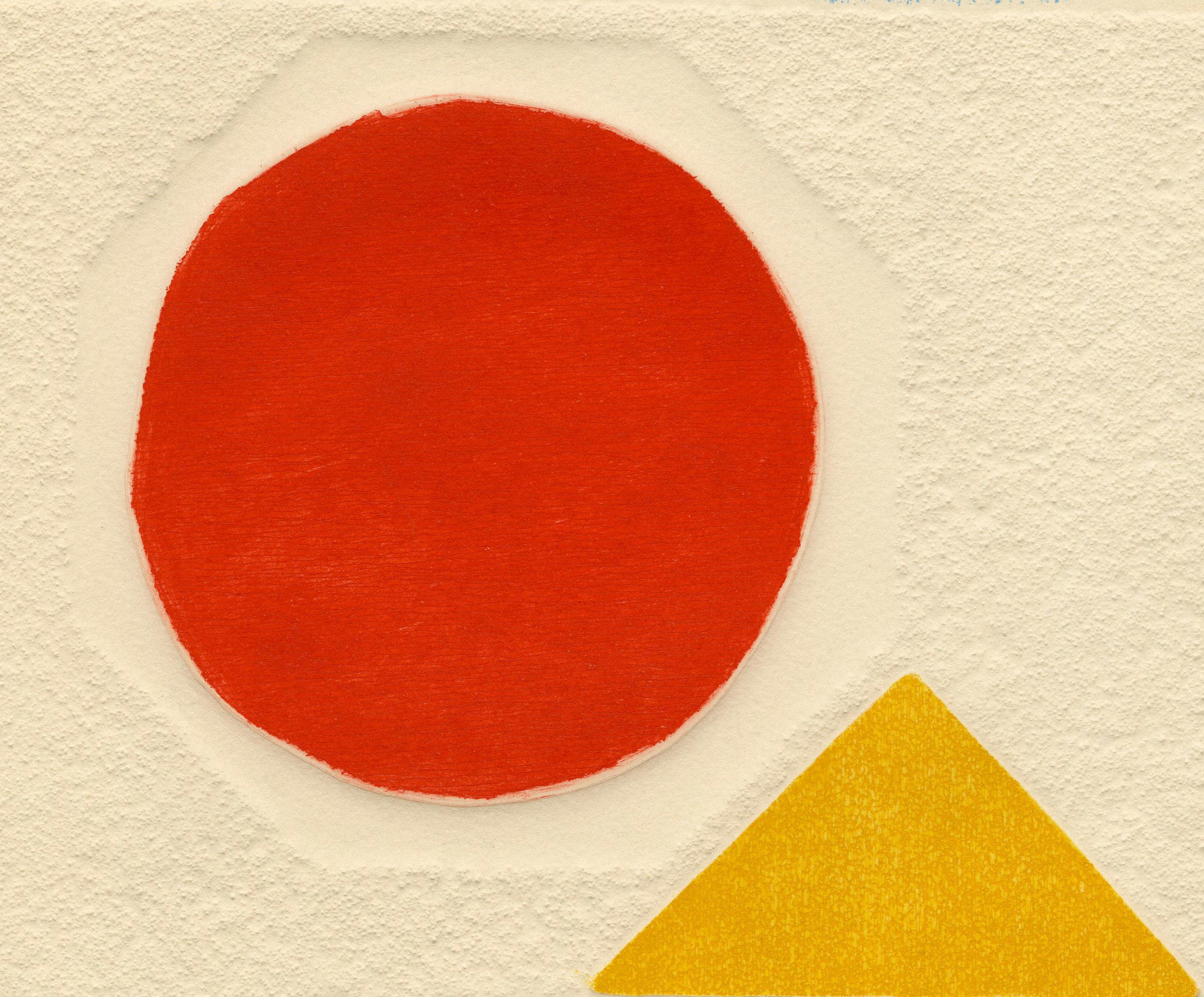 Soleil rouge (Red Sun) - Abstract Print by Raoul Lazar