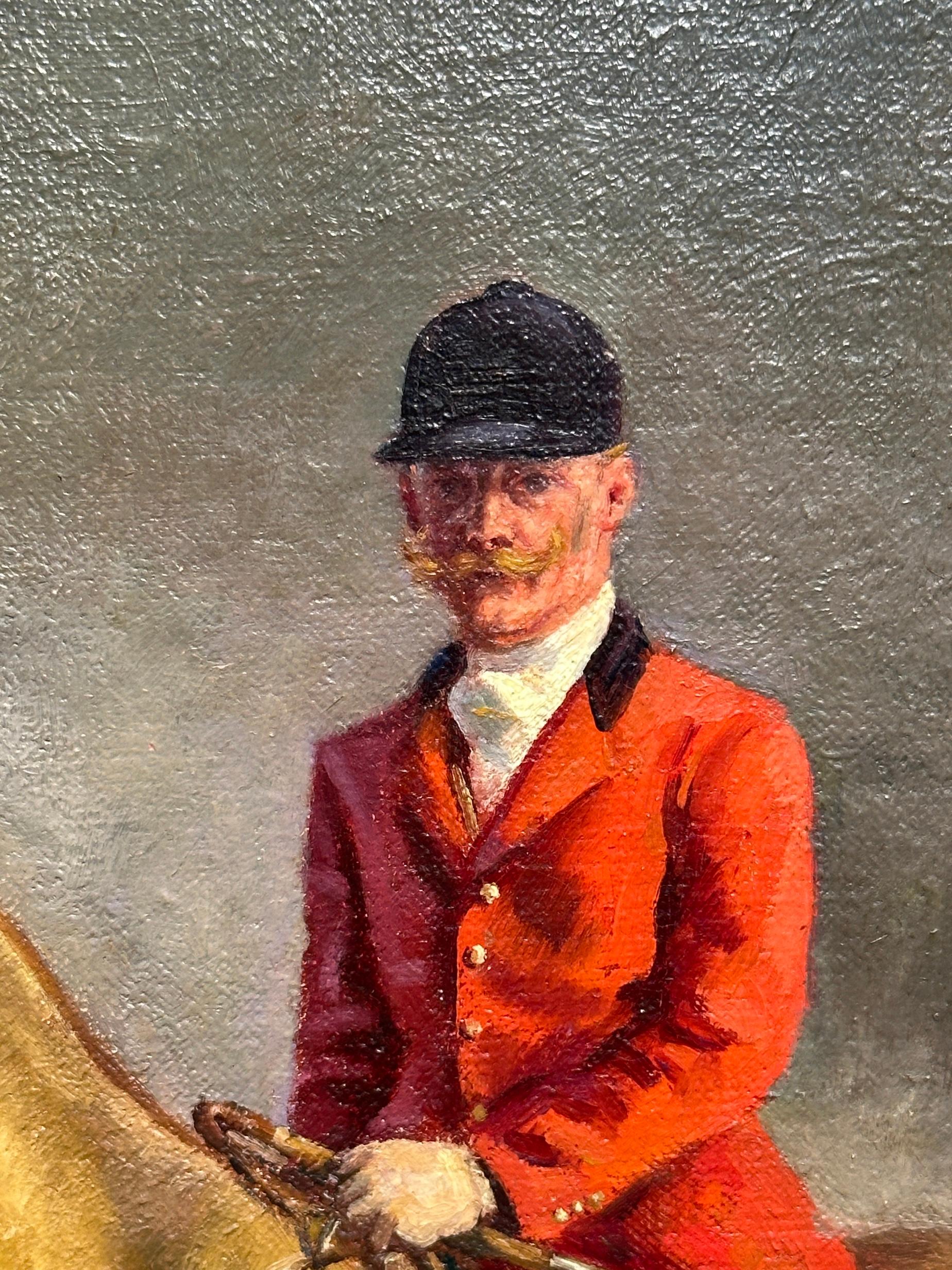 Englische Fuchsjagd mit Reitern und Hunden in einer weitläufigen Landschaft (Impressionismus), Painting, von Raoul Millais