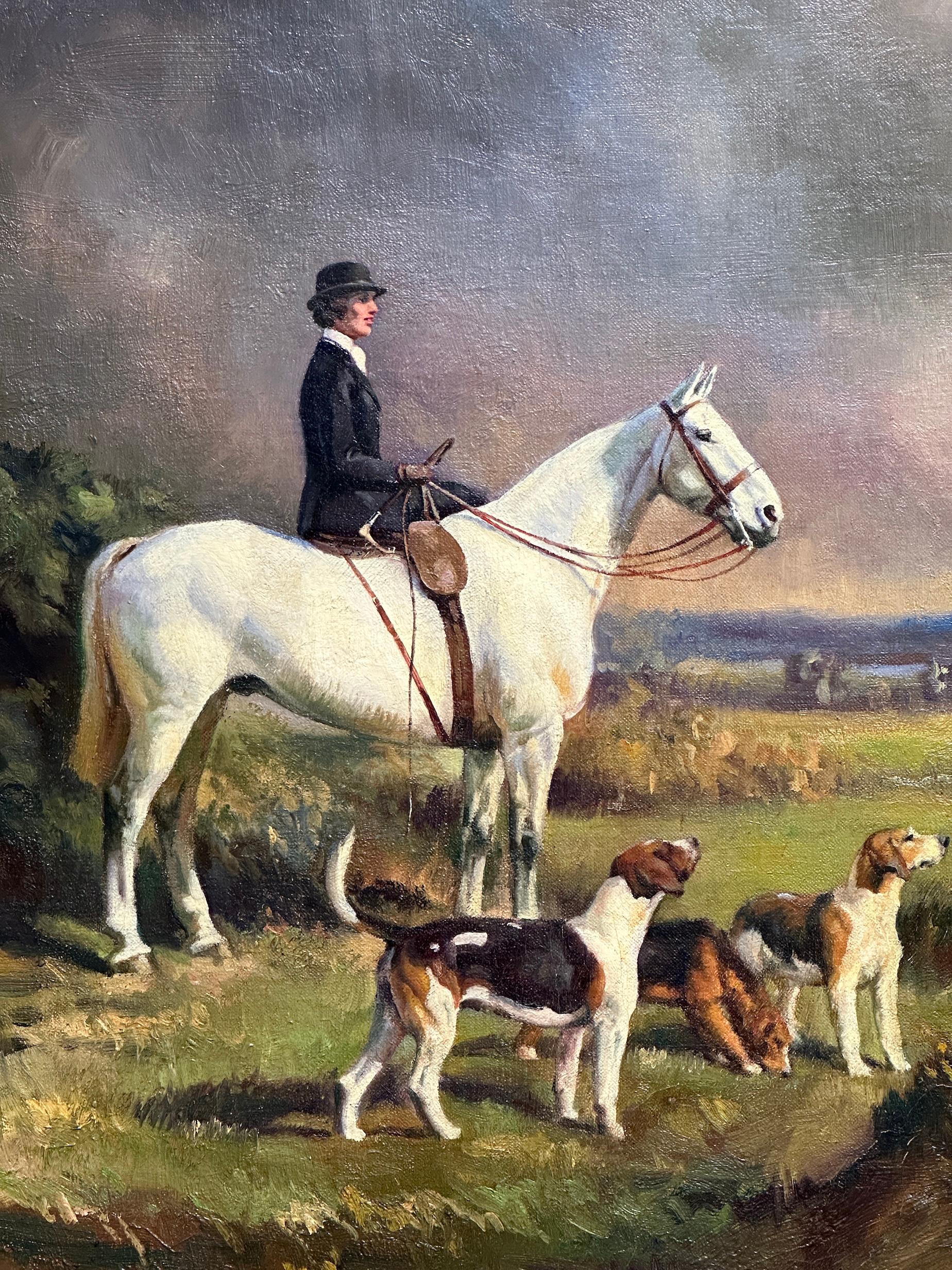 Raoul Millais (1901-1999)

Fuchsjäger mit Hunden in einer Landschaft, um 1931
Öl auf Leinwand
Signiert unten rechts: Raoul Millais und datiert 1931
Präsentiert in einem verzierten vergoldeten Rahmen aus der Zeit
BESCHREIBUNG (Langformat im