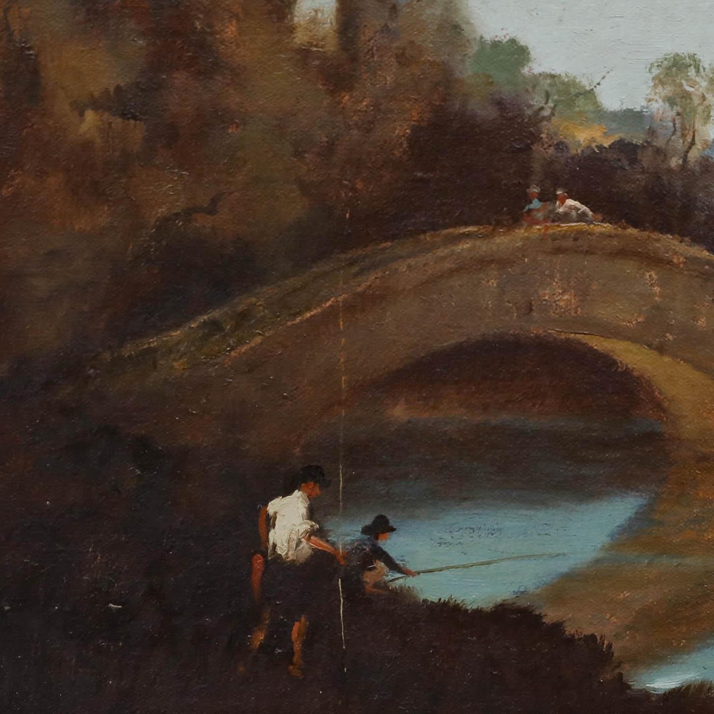 Raoul Millais (1901-1999) - Olio della metà del XX secolo, Un giorno sul fiume in vendita 4