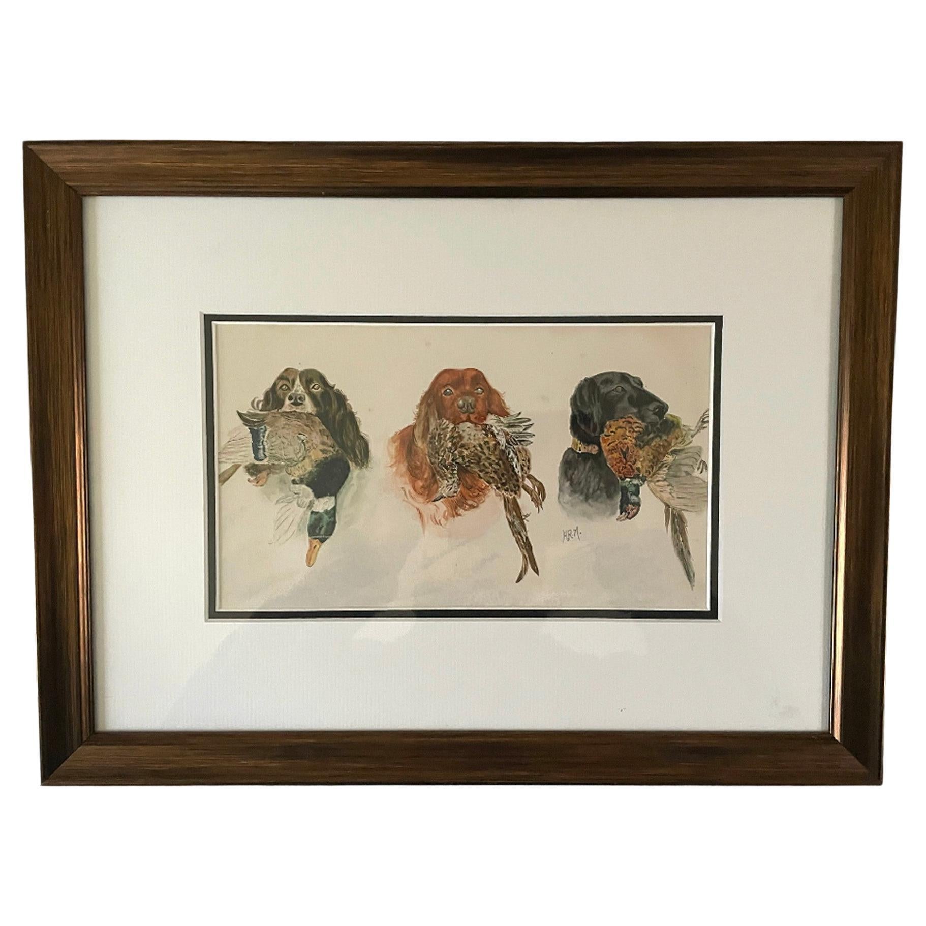 Raoul Millais, Watercolor, Working Dogs For Sale