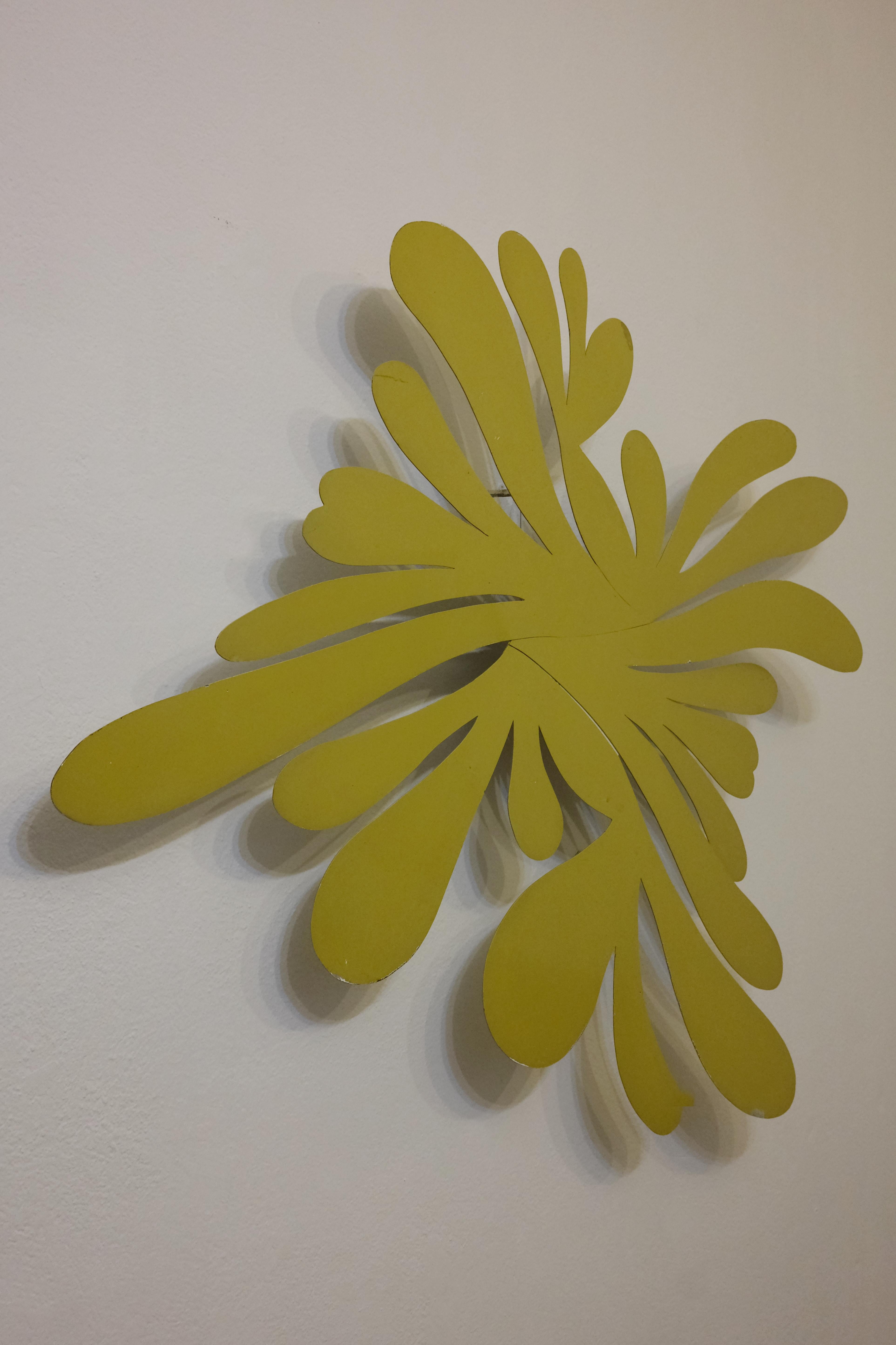 French Raoul Raba, yellow sculpture, light wall panel, circa 1970, France. For Sale