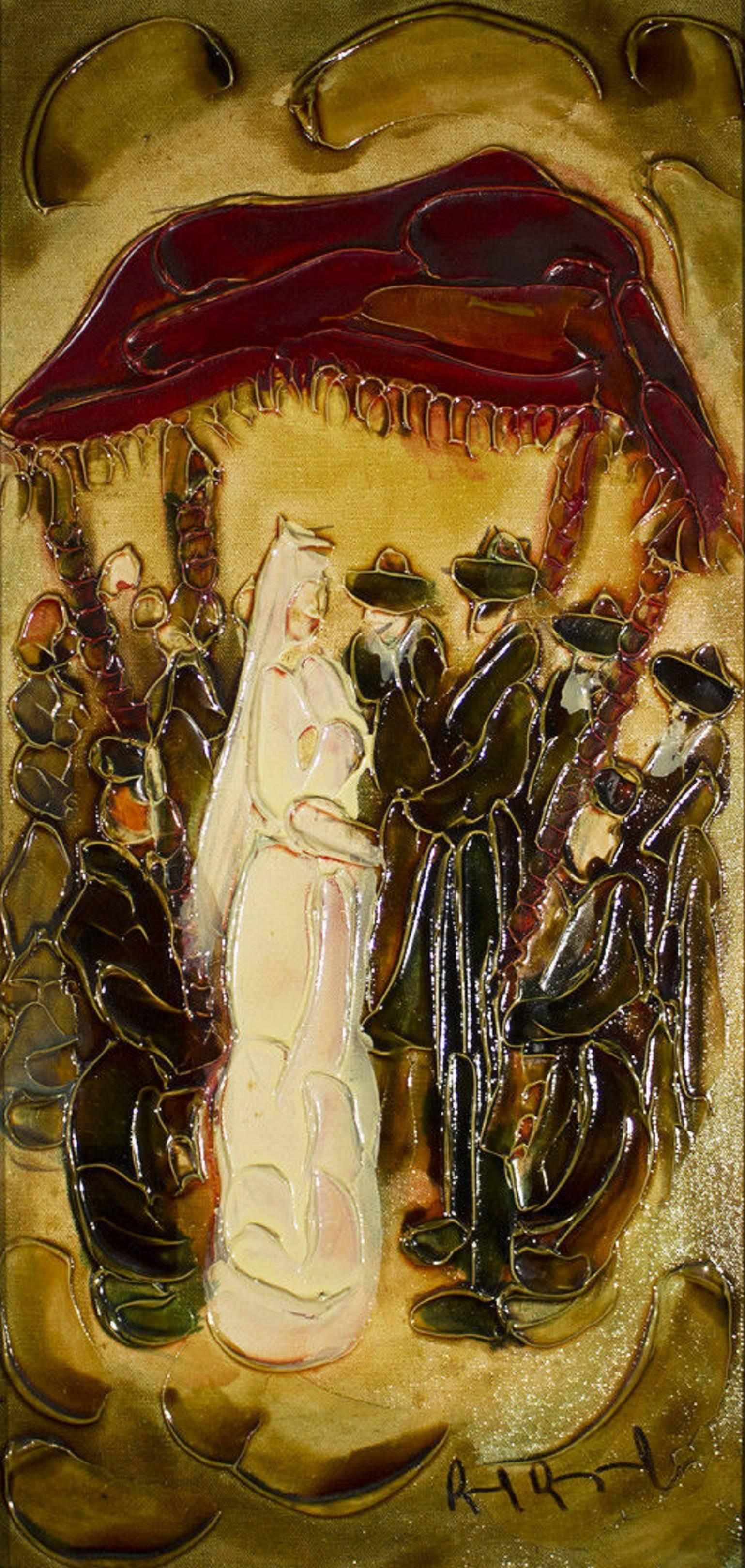Jüdische Hochzeit Chuppah Scence, Judaica – Painting von Raoul Raymond