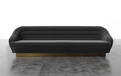 RAOUL SOFA - Modern Channeled Sofa on Brass Plinth Base in COM