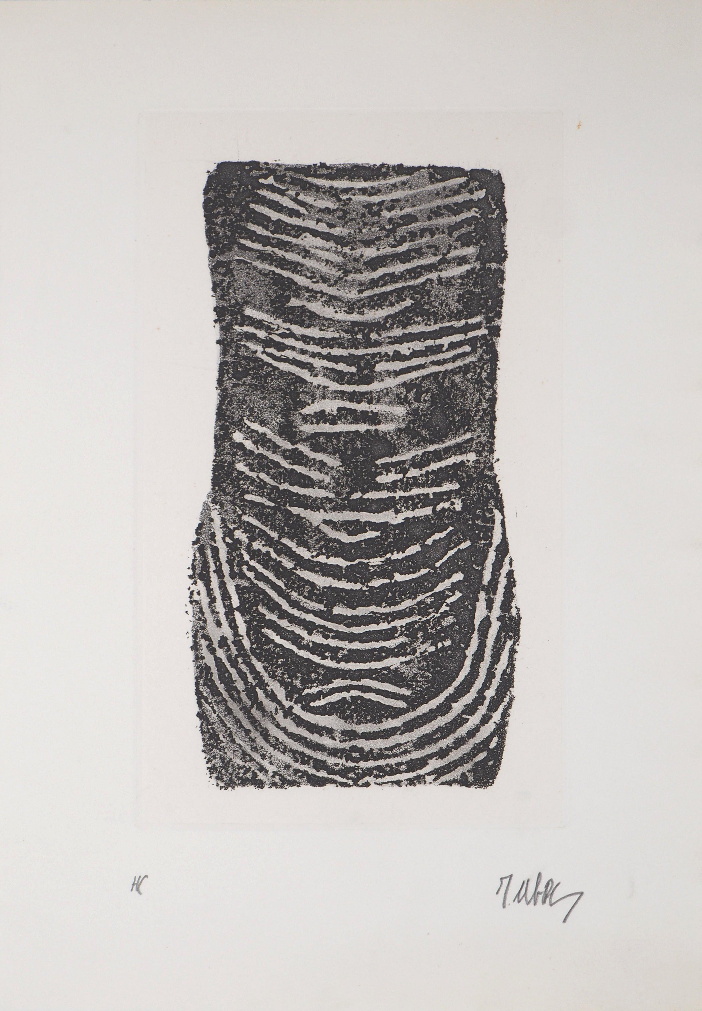 Raoul Ubac Abstract Print - Black Imprint - Original Etching, Handsigned