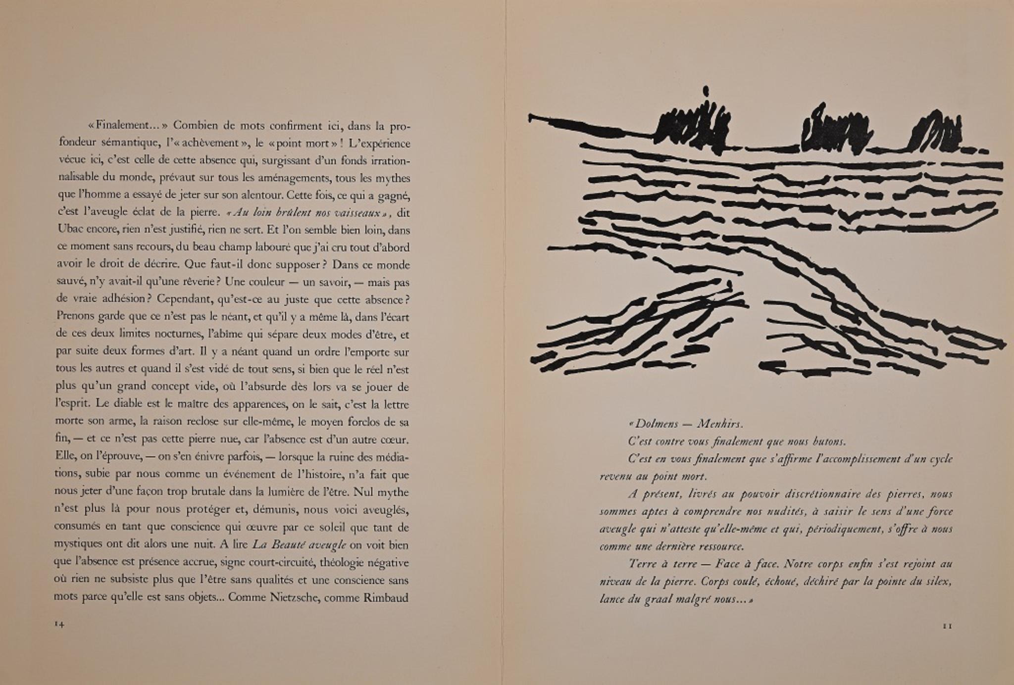 Le Champ Rouge - Litografia originale di Raoul Ubac - 1964 in vendita 1
