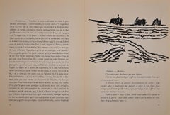 Le Champ Rouge - Original Lithograph by Raoul Ubac - 1964