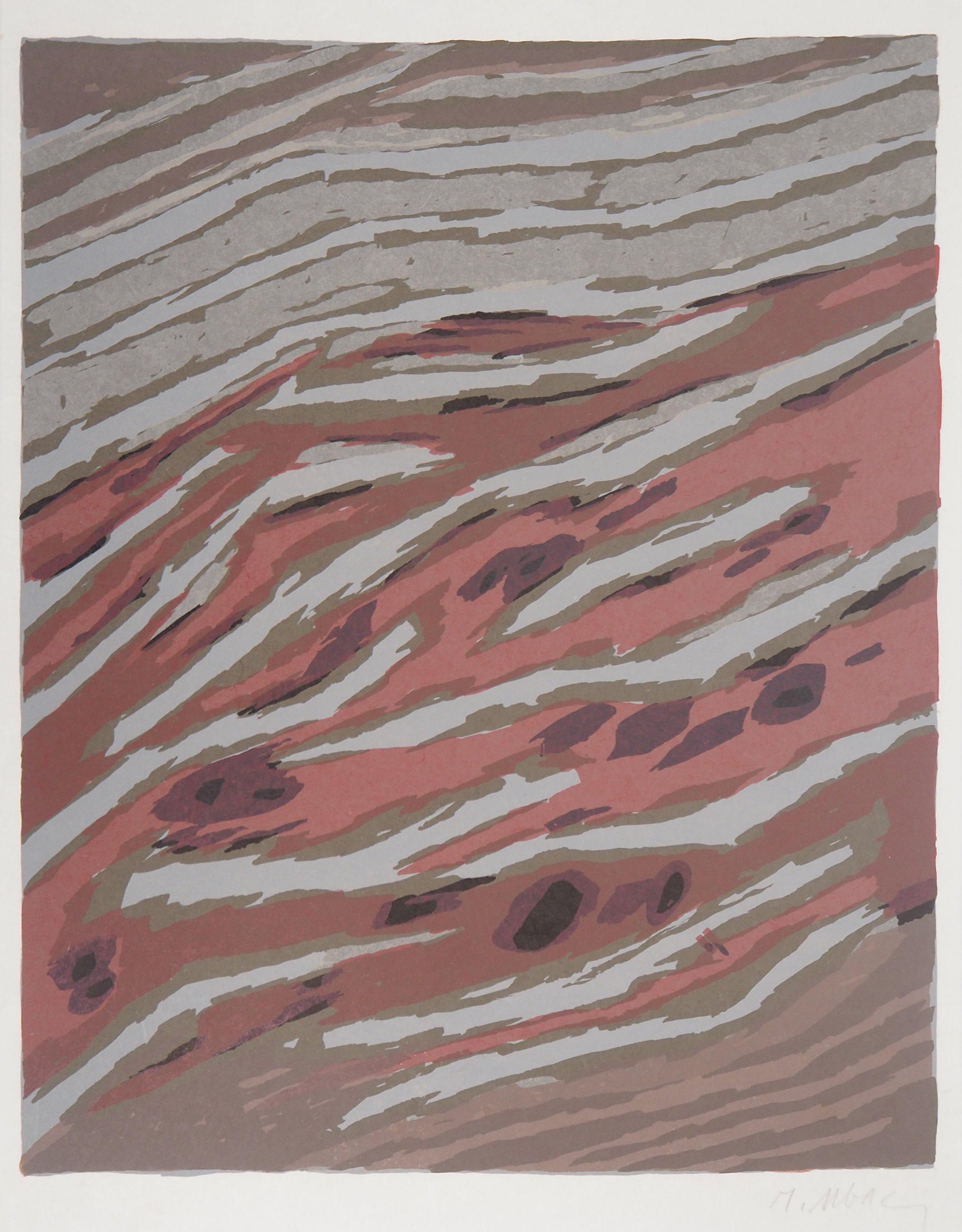 Raoul Ubac Landscape Print - Red Sea - Handsigned Original Lithograph