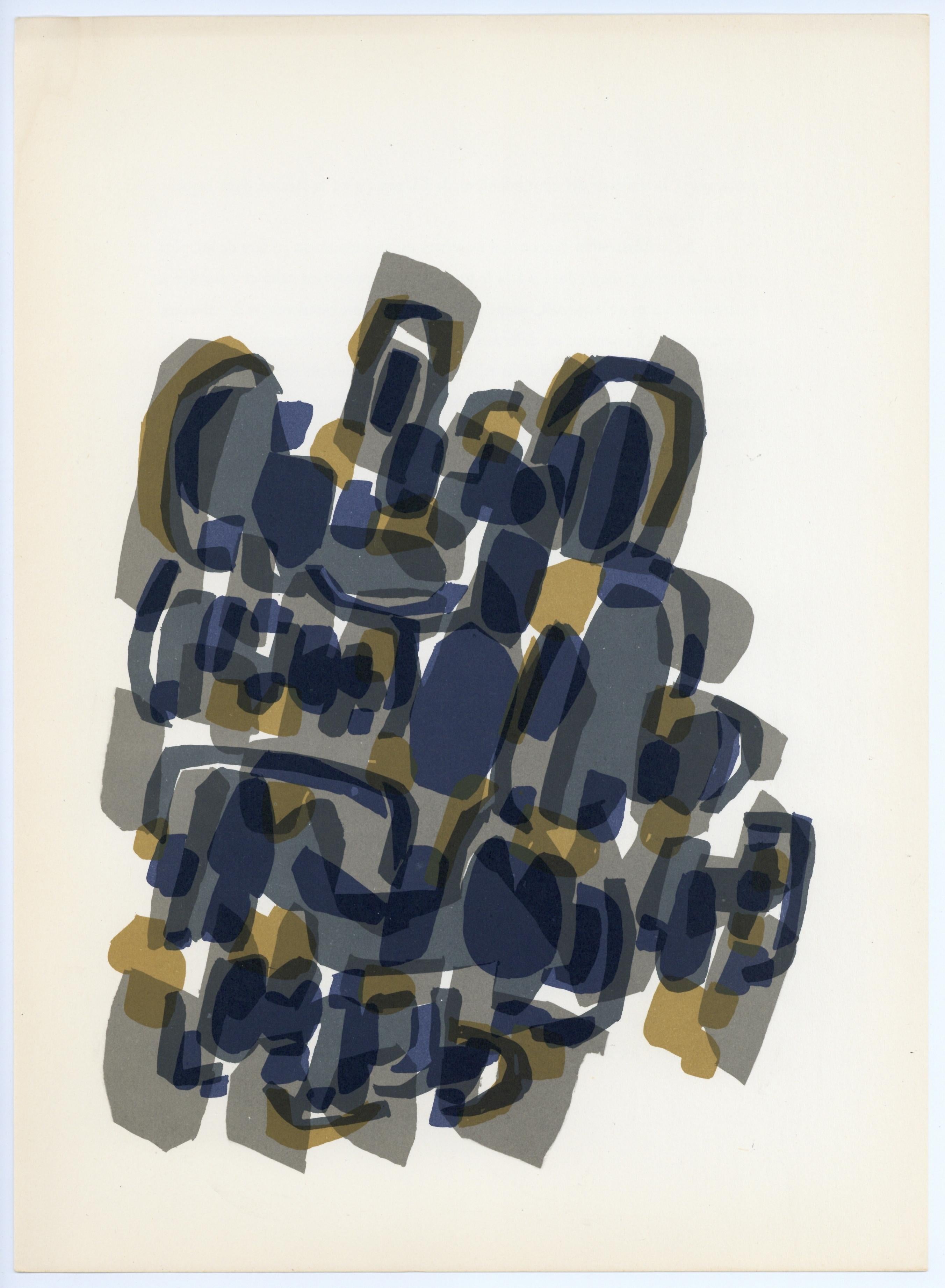 Ubac, Composition, Derrière le miroir (after) - Black Abstract Print by Raoul Ubac