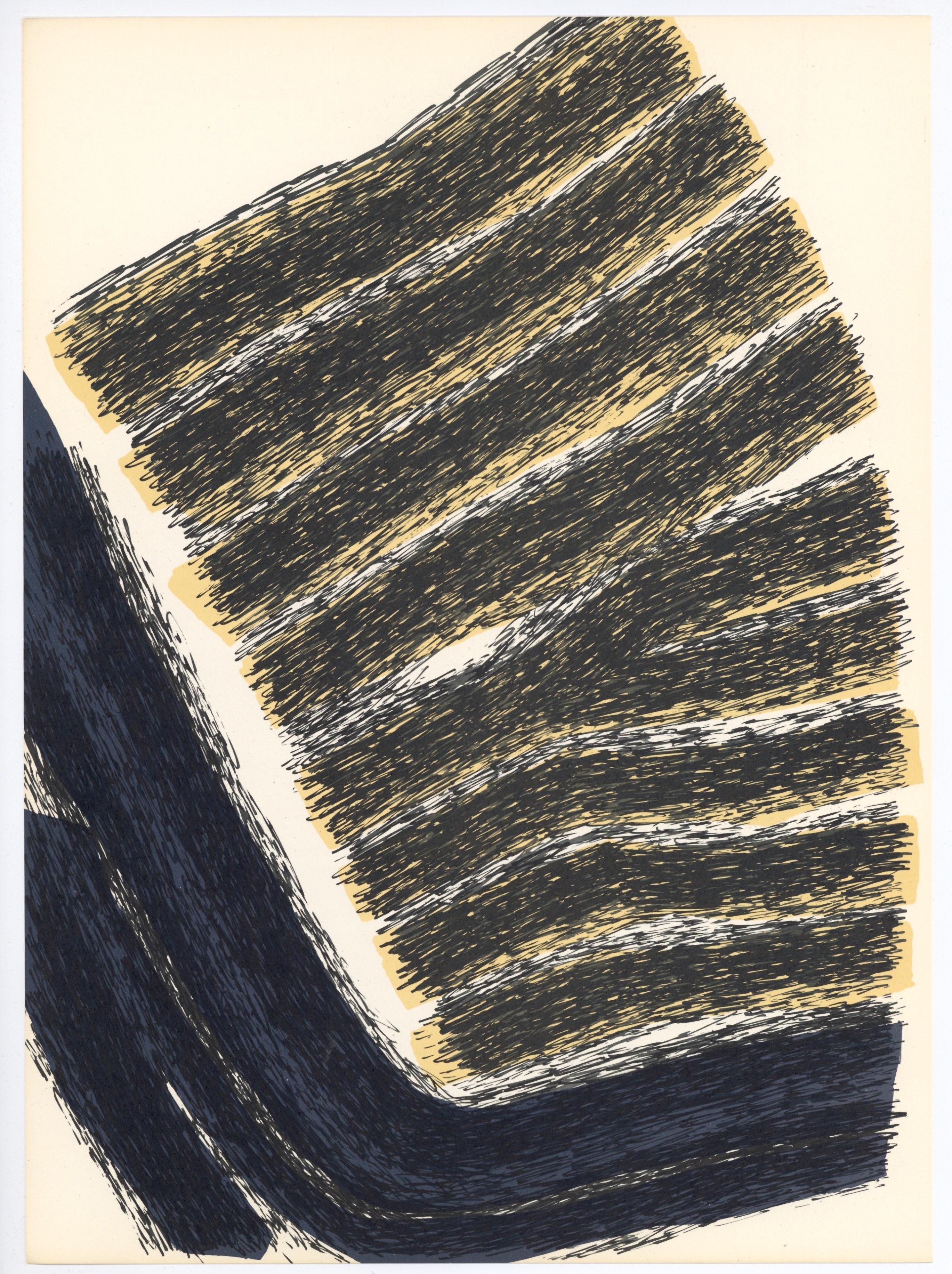 Ubac, Komposition, Derrière le miroir (nach) (Schwarz), Abstract Print, von Raoul Ubac