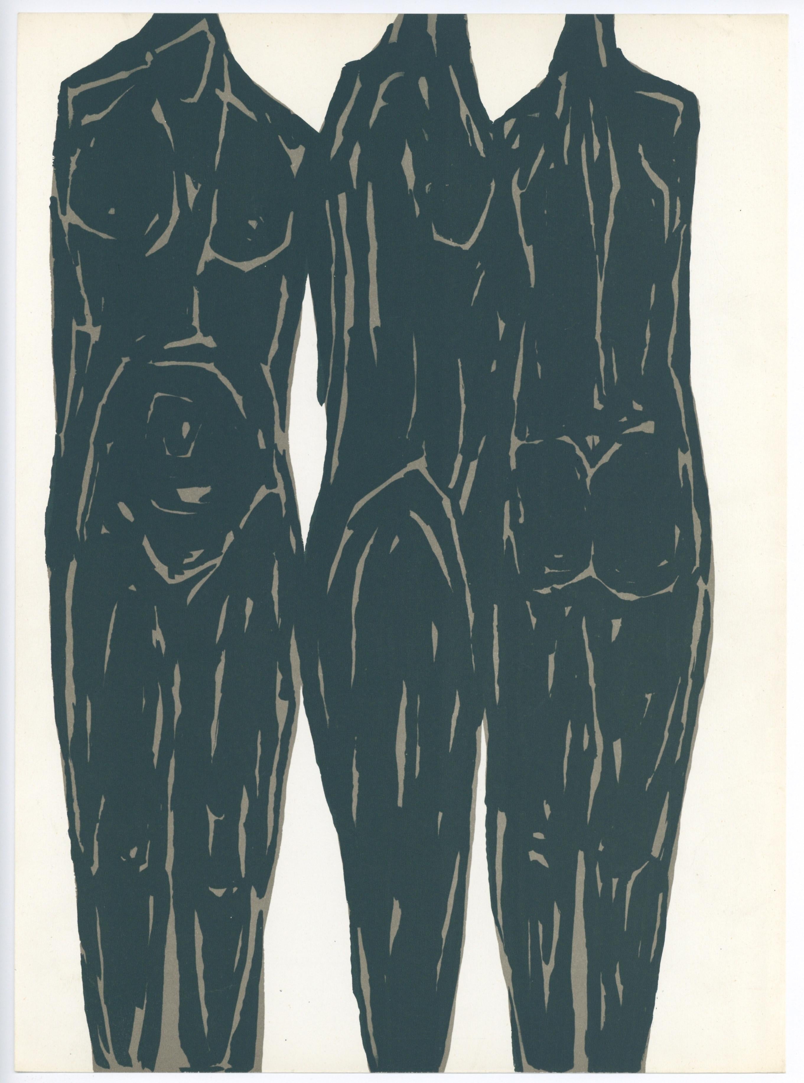 Ubac, Composition, Derrière le miroir (after) - Black Abstract Print by Raoul Ubac