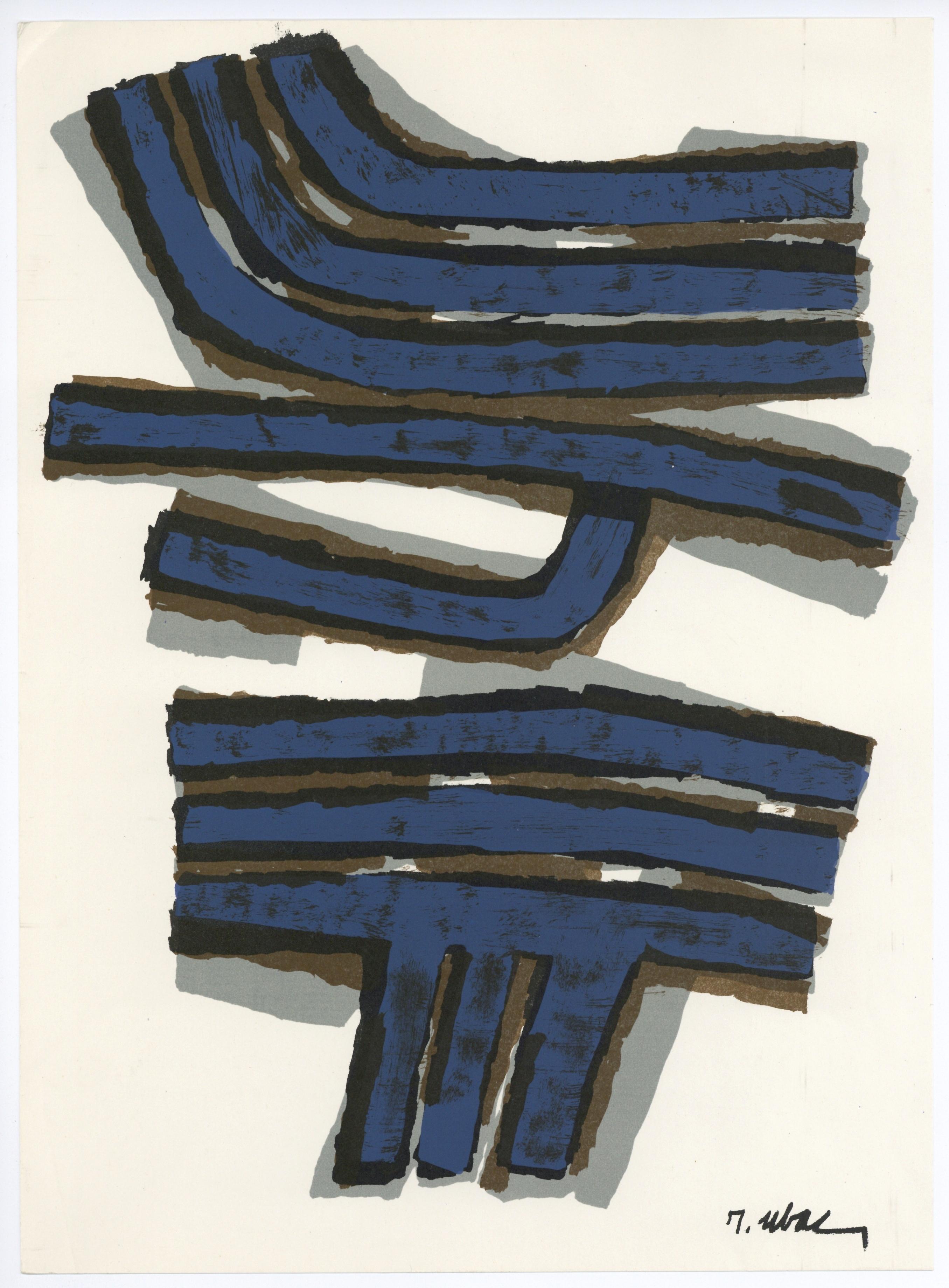 Lithographie auf Velinpapier. Beschriftung: Unsigniert und nicht nummeriert, wie ausgegeben. Guter Zustand. Anmerkungen: Aus dem Band, Derrière le miroir, N° 155, 1965. Herausgegeben von Aimé Maeght, Éditeur, Paris; gedruckt von Éditions Pierre à