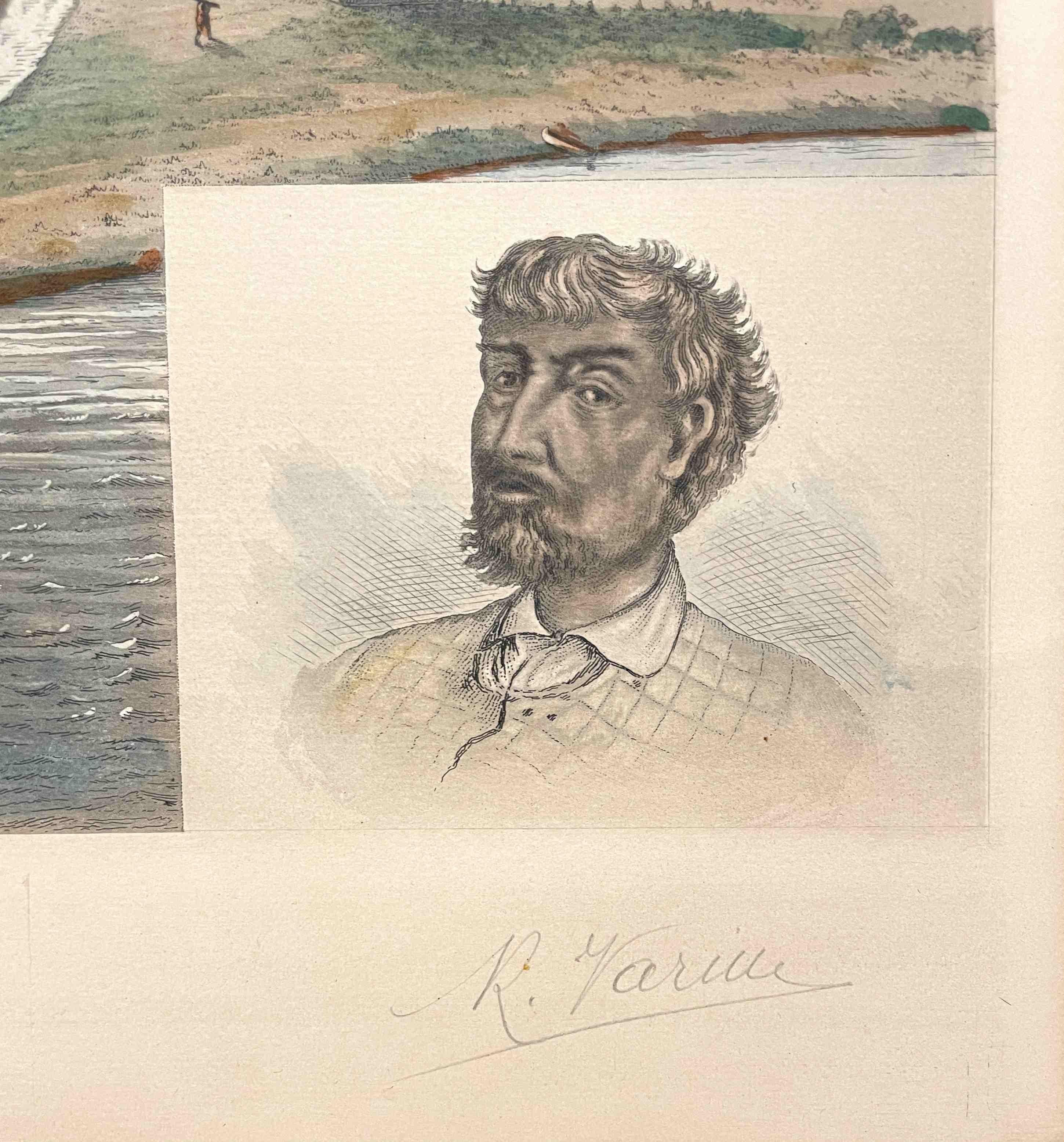 Litografia a colori del 1930 di Raoul Varin, intitolata 