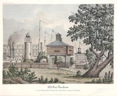 Litografía de 1929 de "Old Fort Dearborn" de Raoul Varin