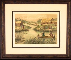 Antique Chicago in 1833,  Raoul Varin signed etching 