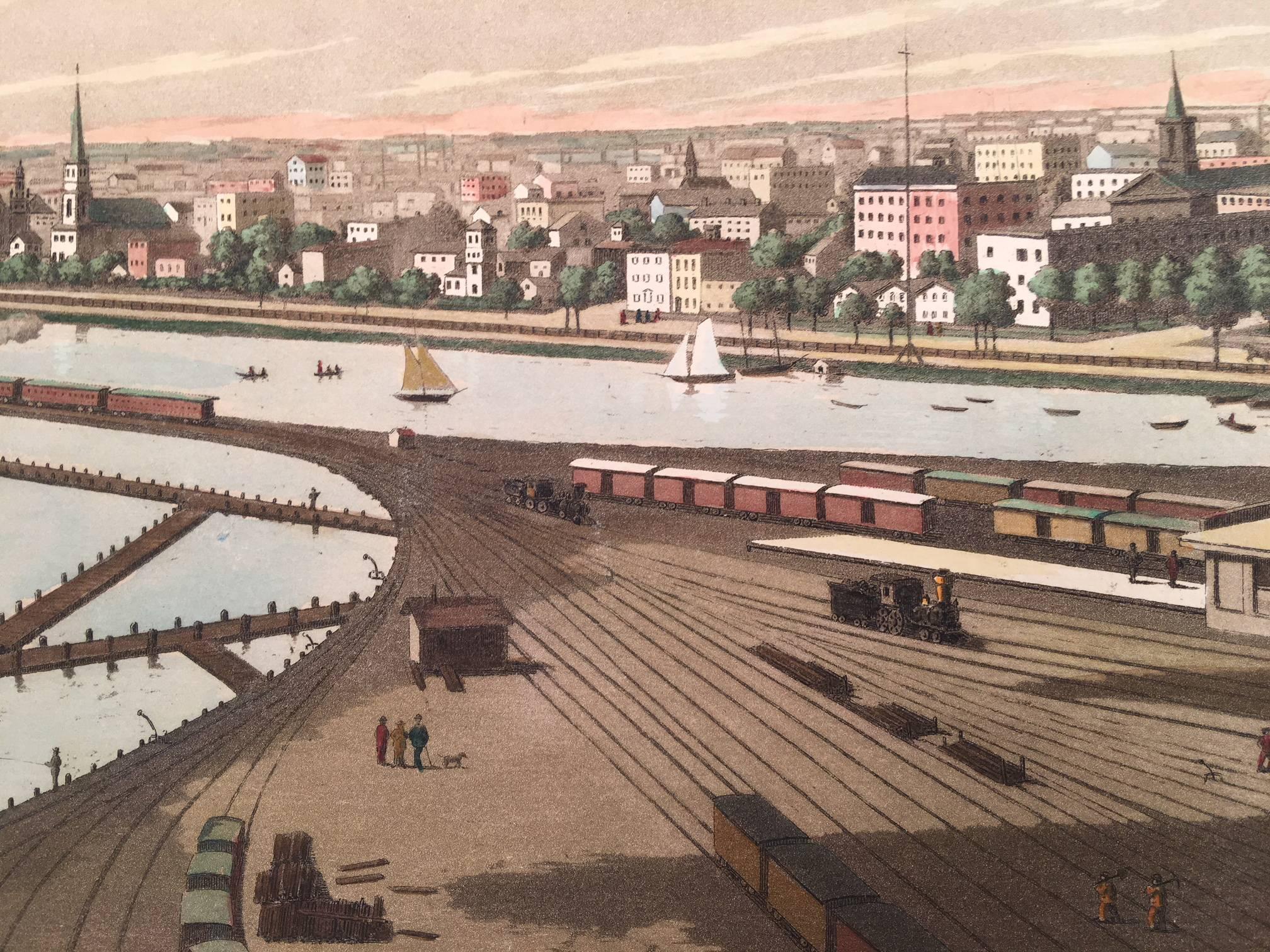 Chicago's Michigan Avenue in 1861 - Realist Print by Raoul Varin