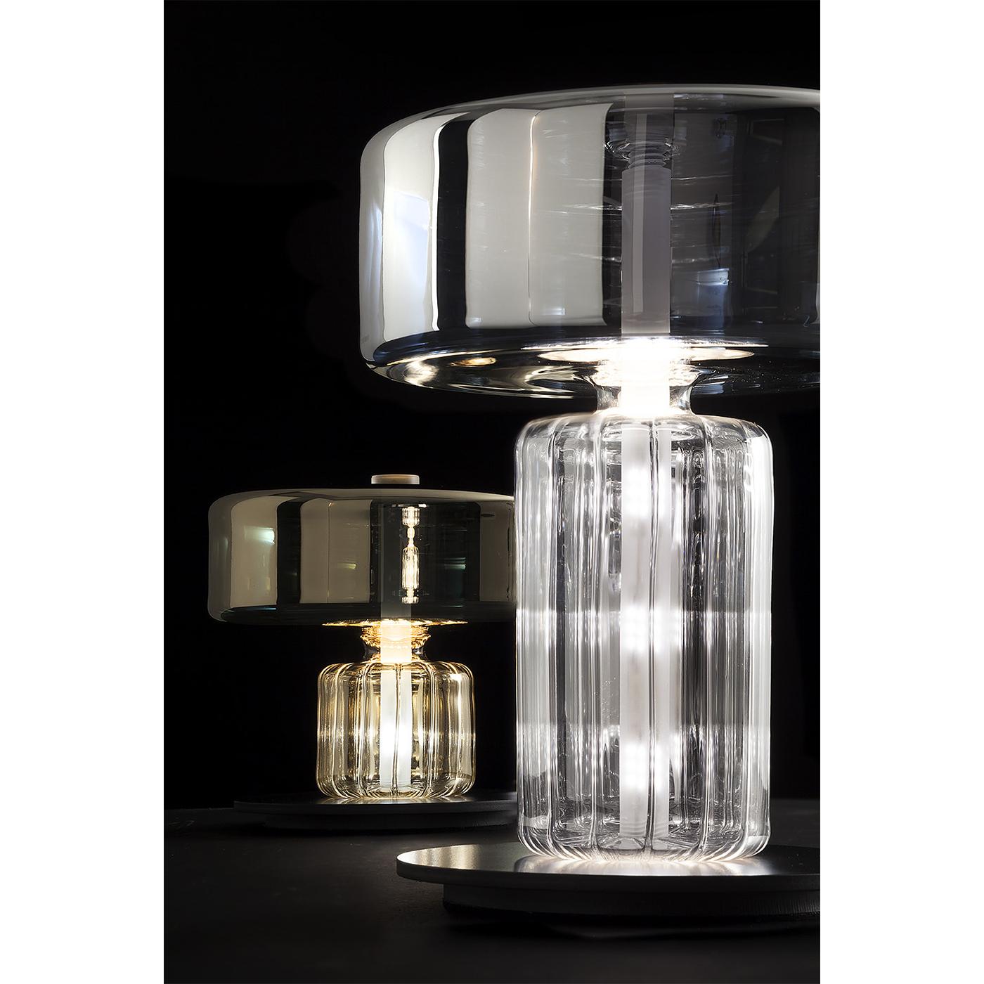 Modern Rapanui Large, Melogranoblu, Table Lamp, Metallized Glass