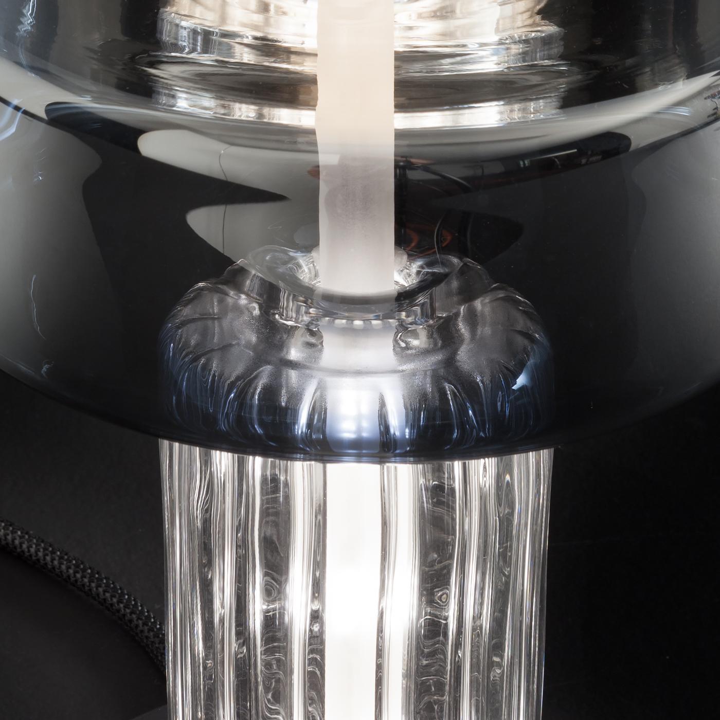 Italian Rapanui Large, Melogranoblu, Table Lamp, Metallized Glass