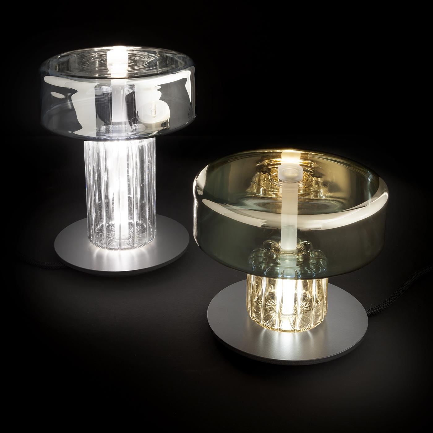 Rapanui Large, Melogranoblu, Table Lamp, Metallized Glass In New Condition In Grassobbio, IT