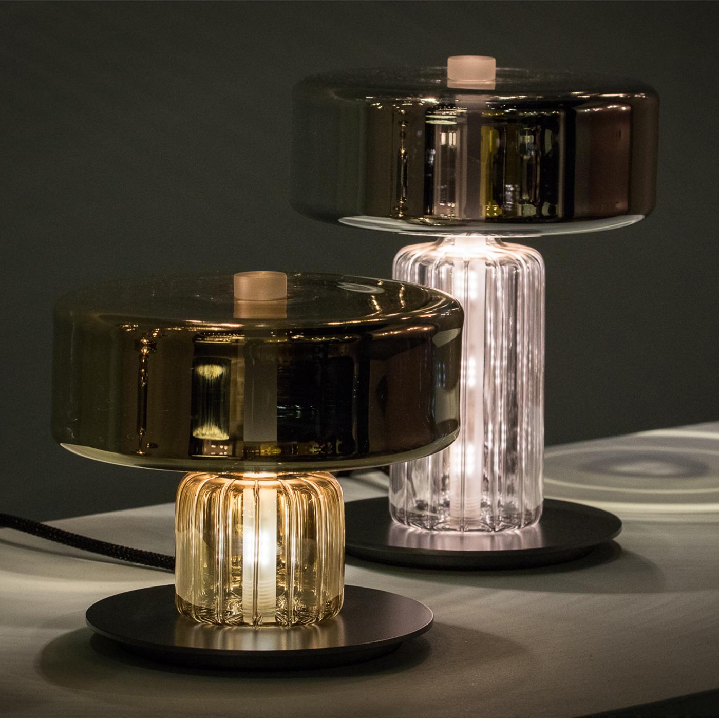 Rapanui Large, Melogranoblu, Table Lamp, Metallized Glass 1