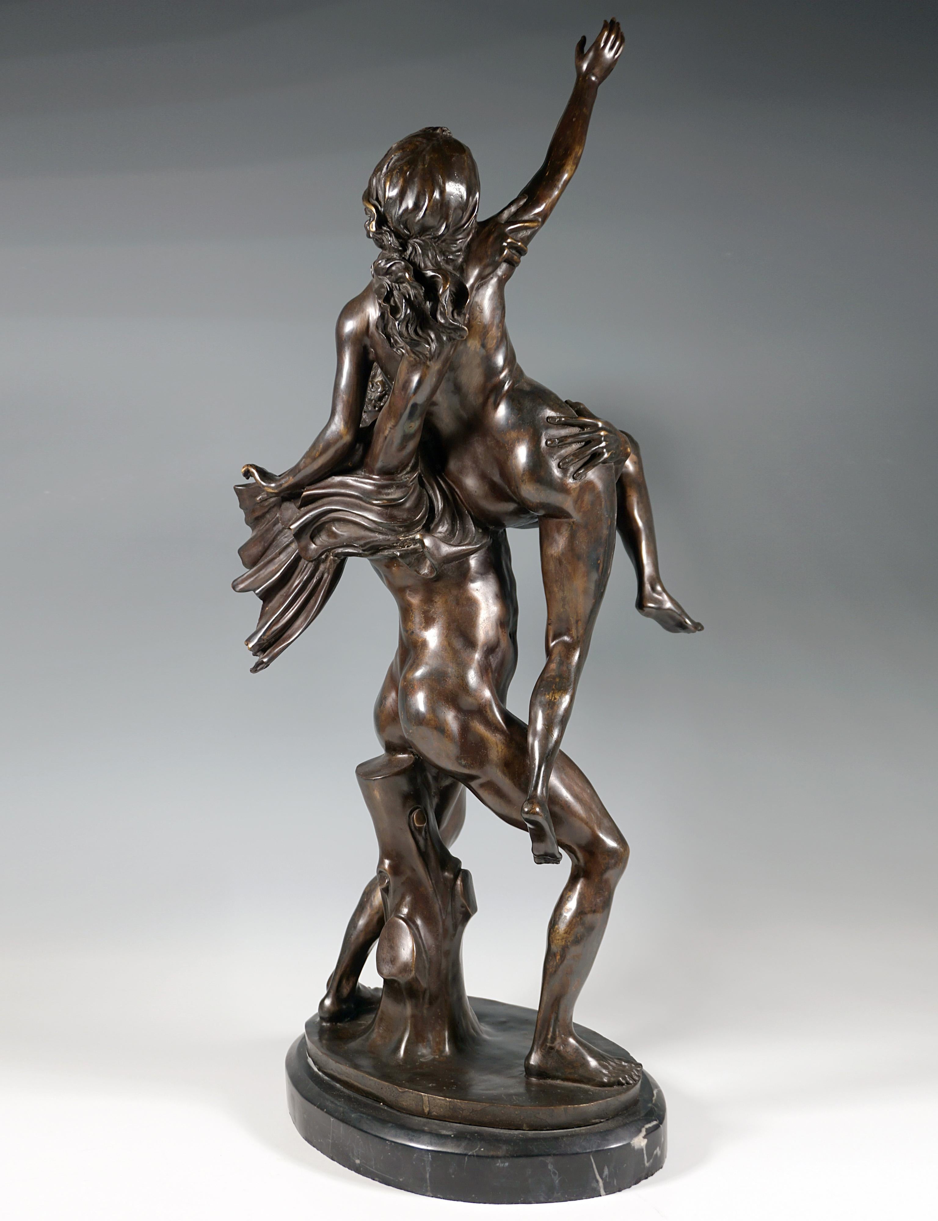 Renaissance Viol d'une femme, grand groupe en bronze d'après Giambologna, début du XXe siècle en vente