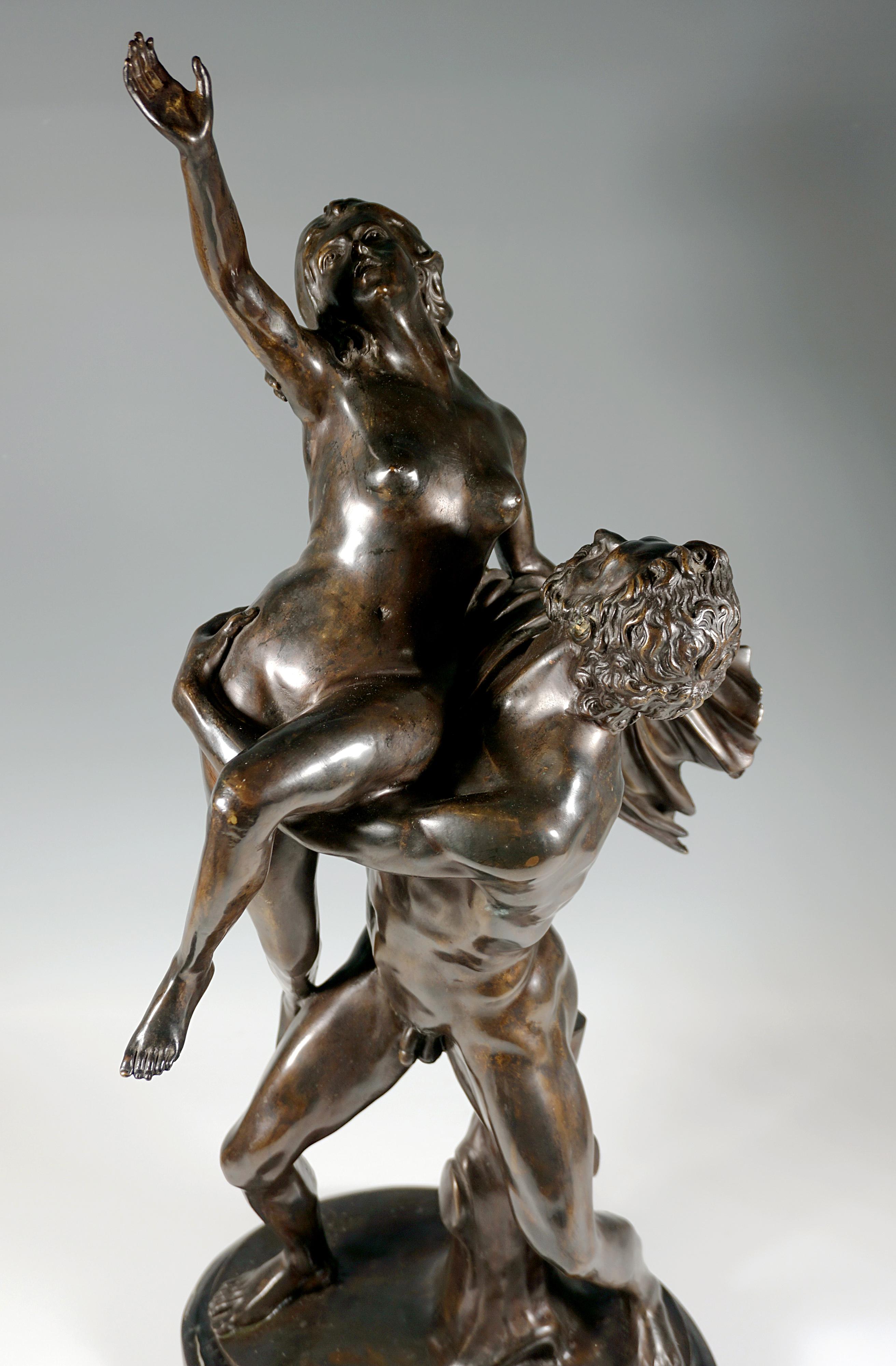 Moulage Viol d'une femme, grand groupe en bronze d'après Giambologna, début du XXe siècle en vente