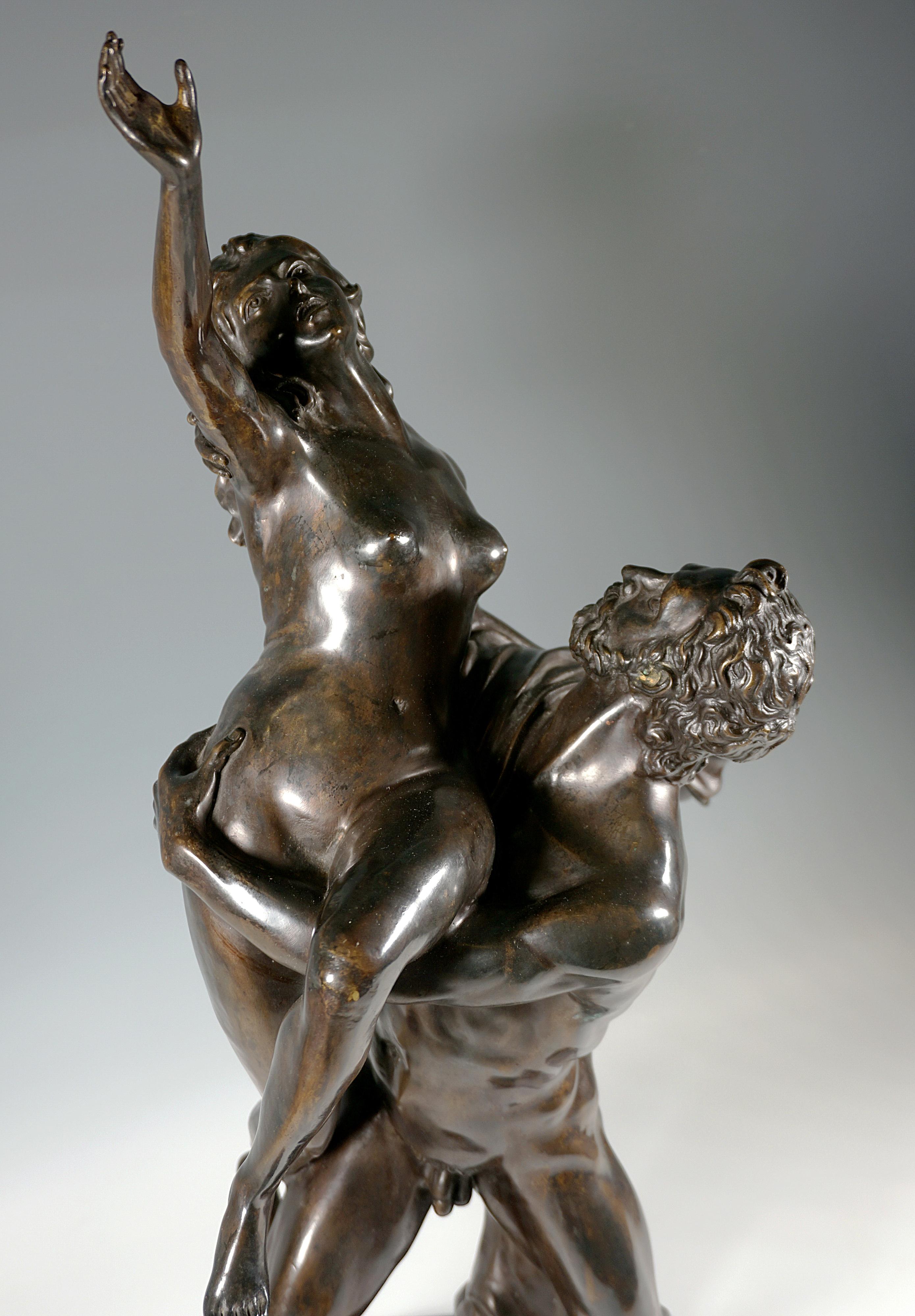 Viol d'une femme, grand groupe en bronze d'après Giambologna, début du XXe siècle Bon état - En vente à Vienna, AT