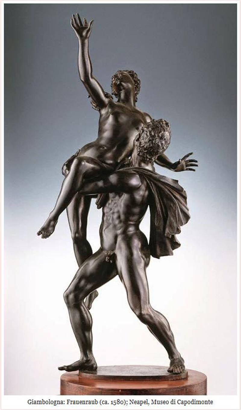 20ième siècle Viol d'une femme, grand groupe en bronze d'après Giambologna, début du XXe siècle en vente