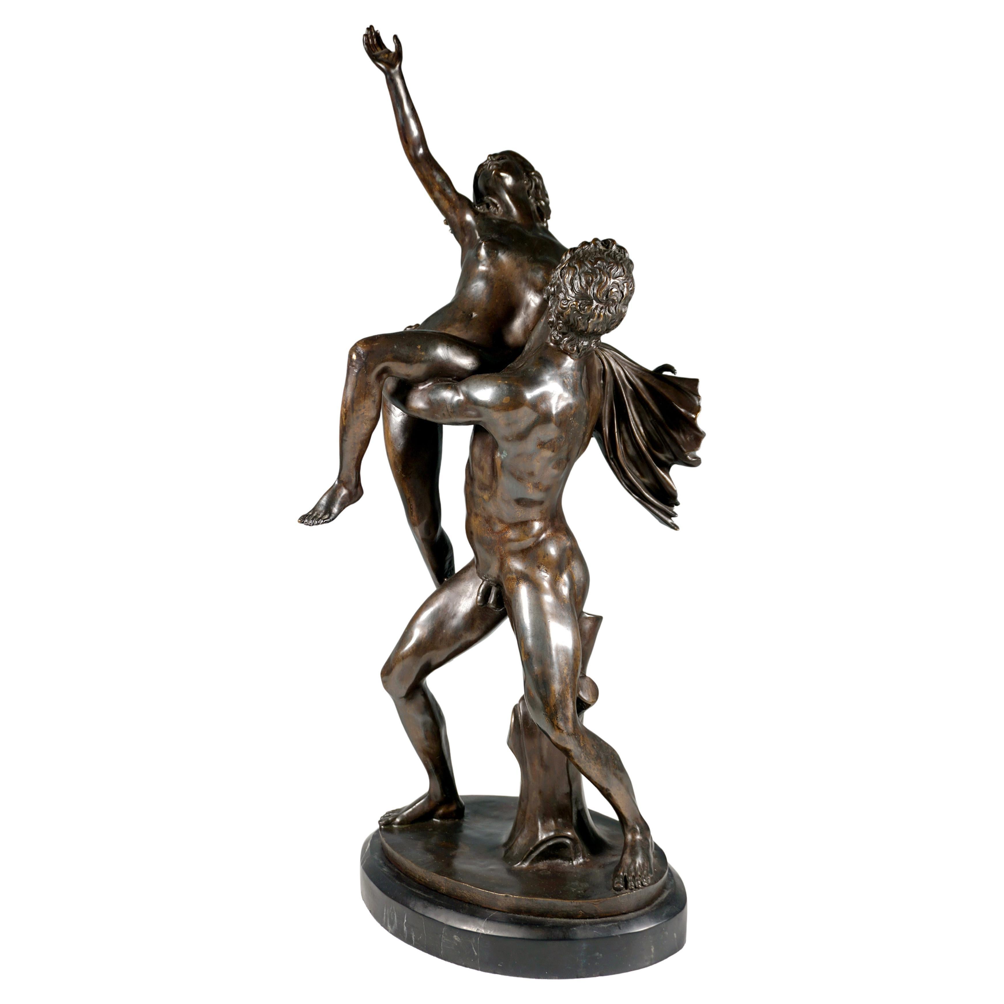 Viol d'une femme, grand groupe en bronze d'après Giambologna, début du XXe siècle