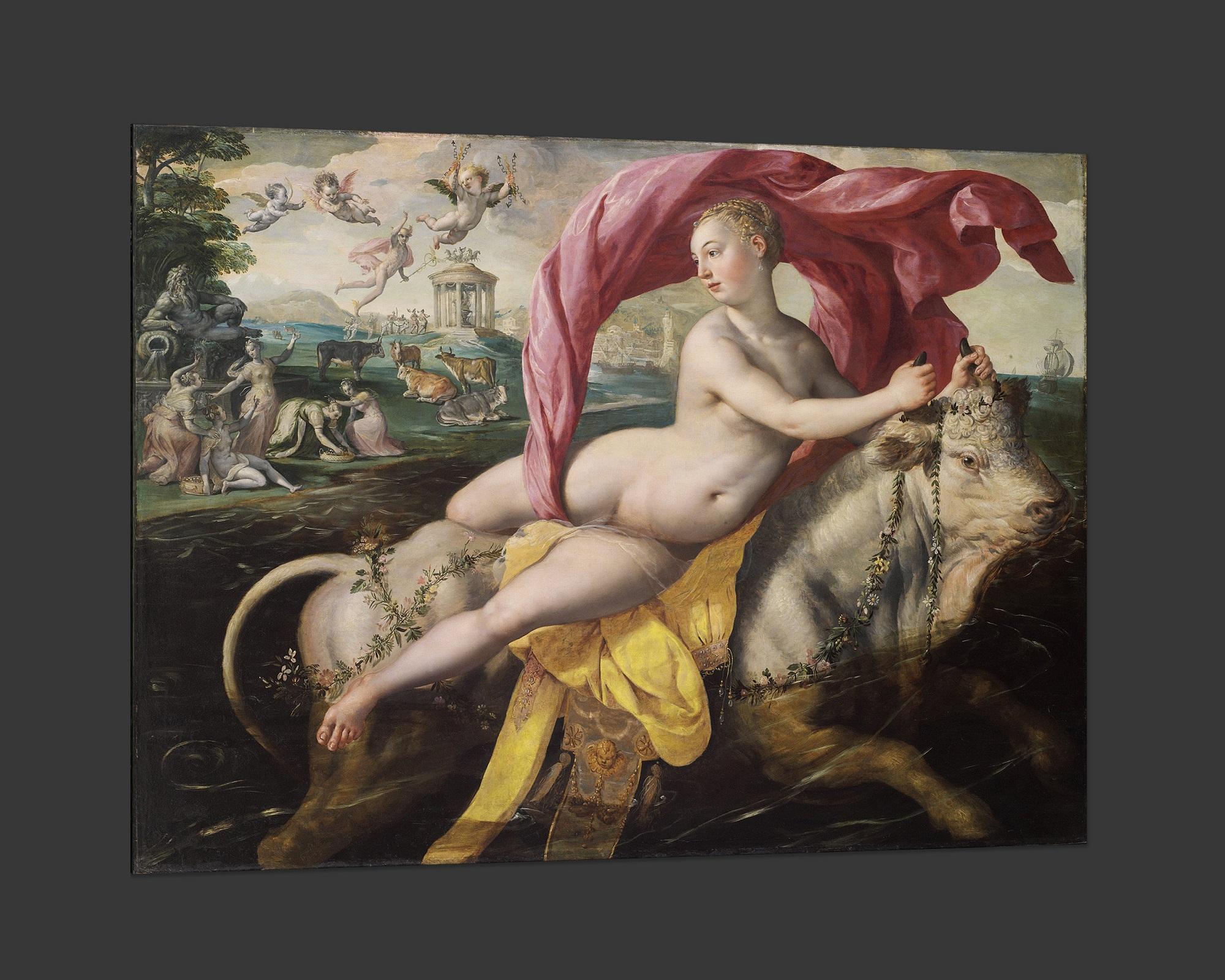 Rape of Europa, after Baroque Oil Painting by Marten de Vos In New Condition For Sale In Fairhope, AL