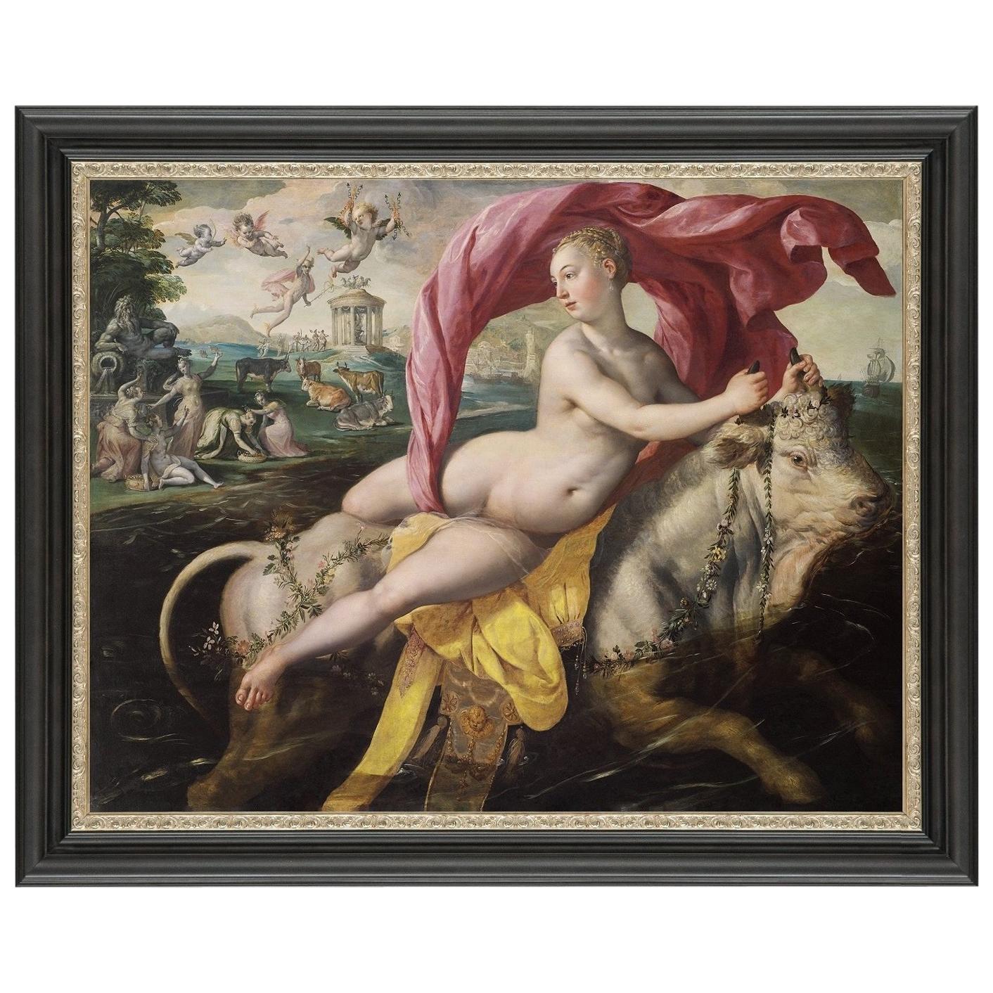 Rape of Europa, after Baroque Oil Painting by Marten de Vos For Sale