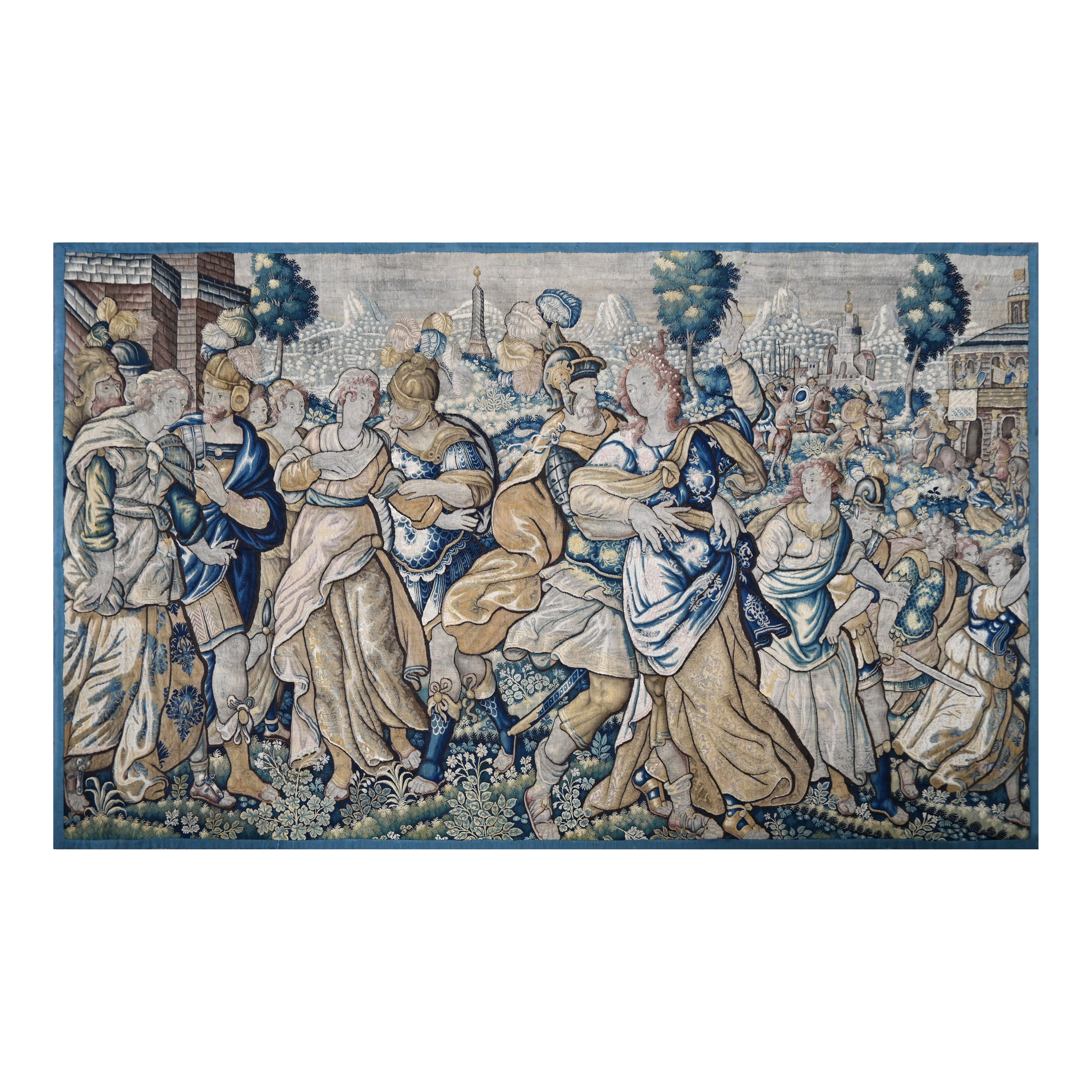 Le viol des Sabines, ancienne tapisserie flamande Fin du XVIe siècle - N° 1473 en vente