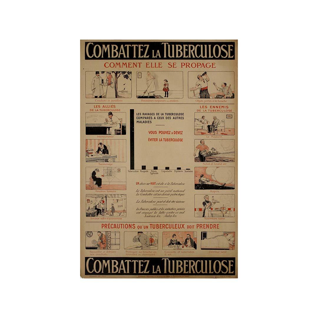 Affiche originale de Rapeno, intitulée Fight Tuberculosis, datant d'environ 1920 en vente 2