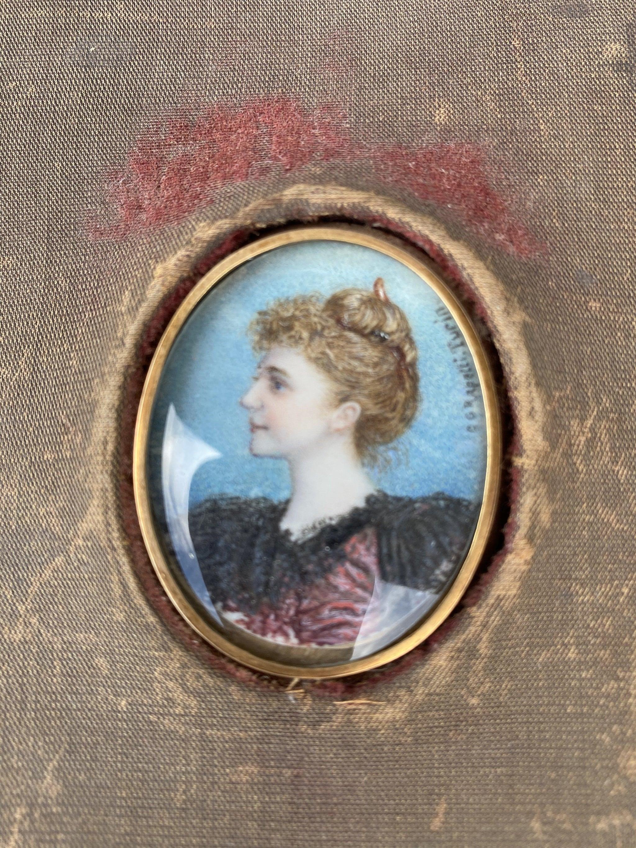 Portrait miniature of a young woman from the Gourdin family, Charleston, C.G. Rapetti (Italian, 19th century). Watercolour, framed in case, signed: C.G. Rapetti Turin. Provenance: Property descended in the prominent early Charleston South Carolina