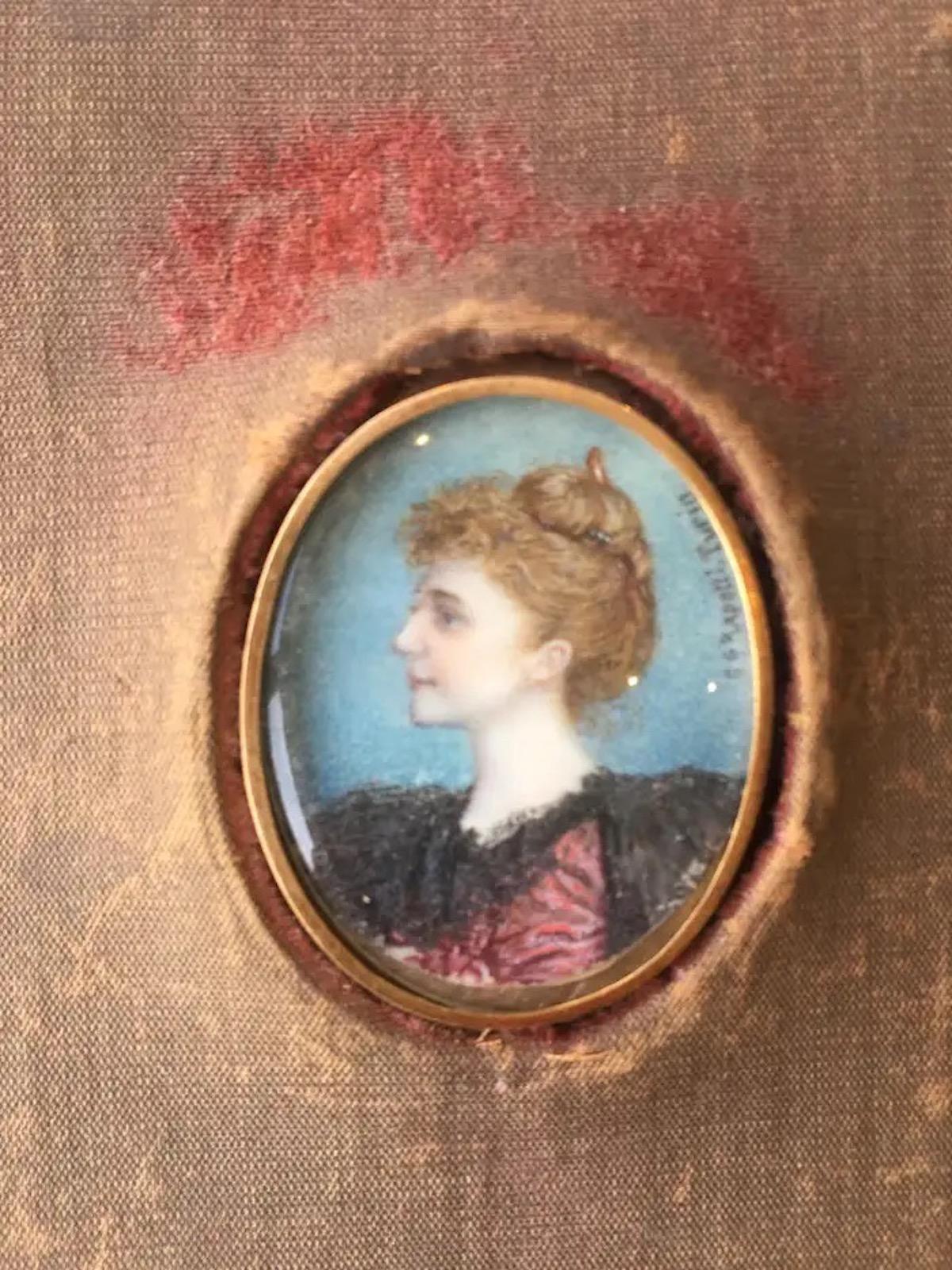 19th Century Rapetti Portrait Miniature-Charleston Interest For Sale