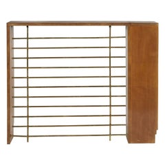 Raphaël, Console/ Radiator Cover, Pear Wood and Brass, XXth