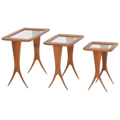 Raphael 1950s Nesting Tables in Walnut