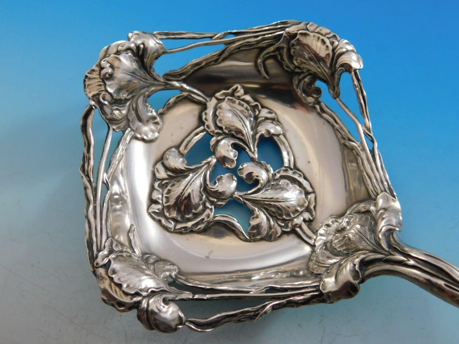 Raphael by Alvin Sterling Silver BonBonniere Spoon Rare Large Bowl with Irises 3