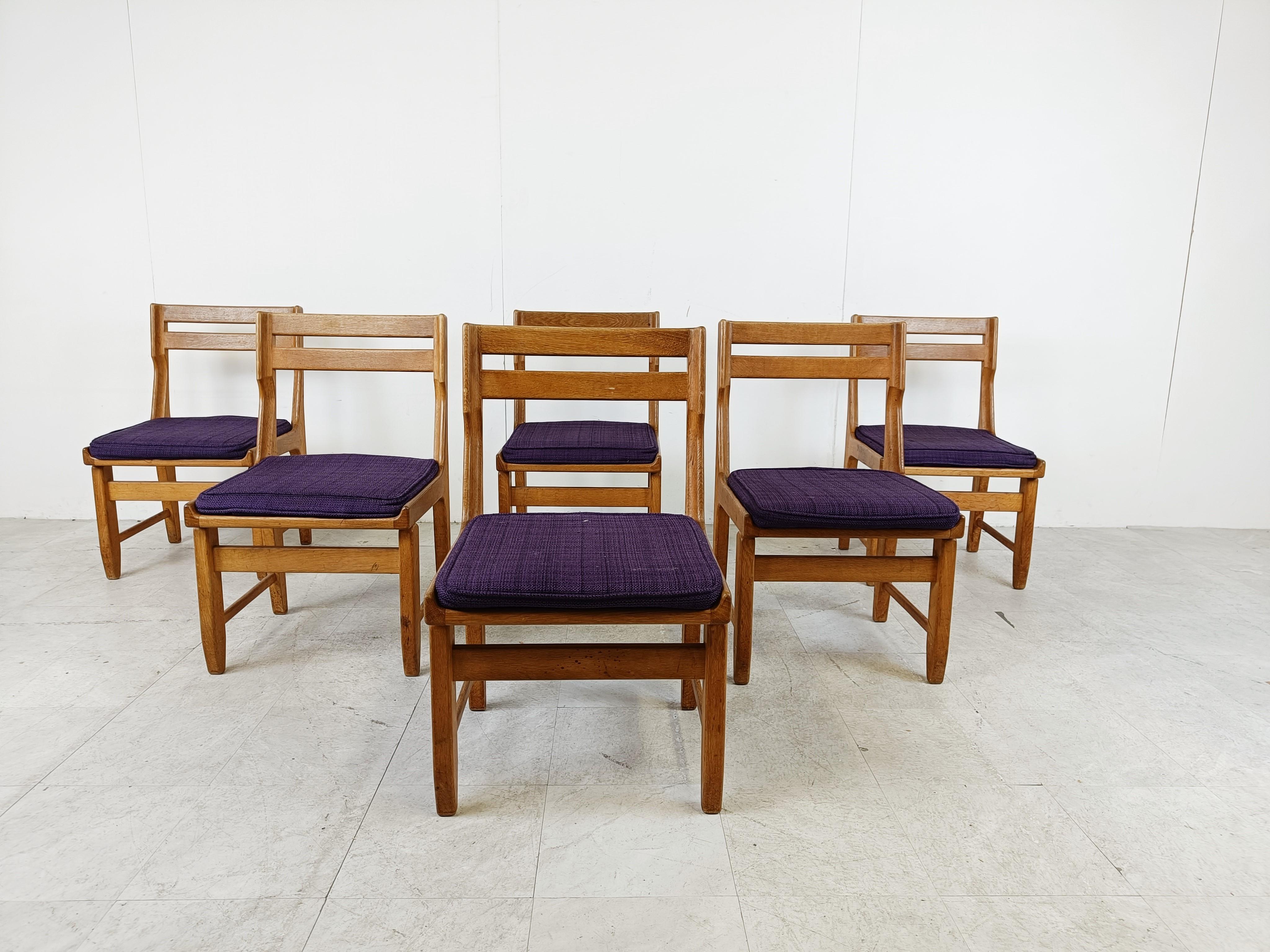 Art Deco Raphael Chairs by Guillerme and Chambron for Votre Maison, Set of 6 For Sale