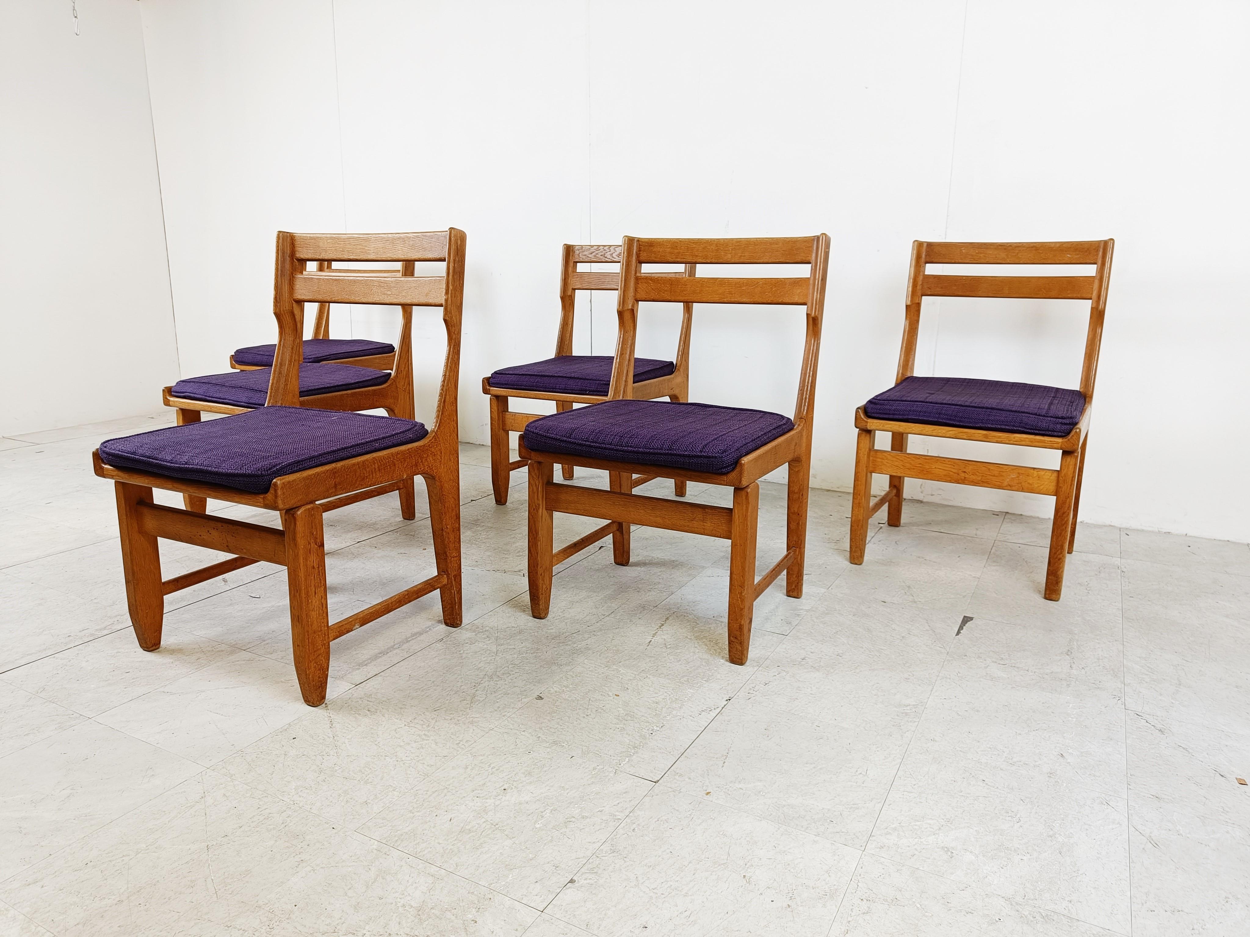 French Raphael Chairs by Guillerme and Chambron for Votre Maison, Set of 6 For Sale