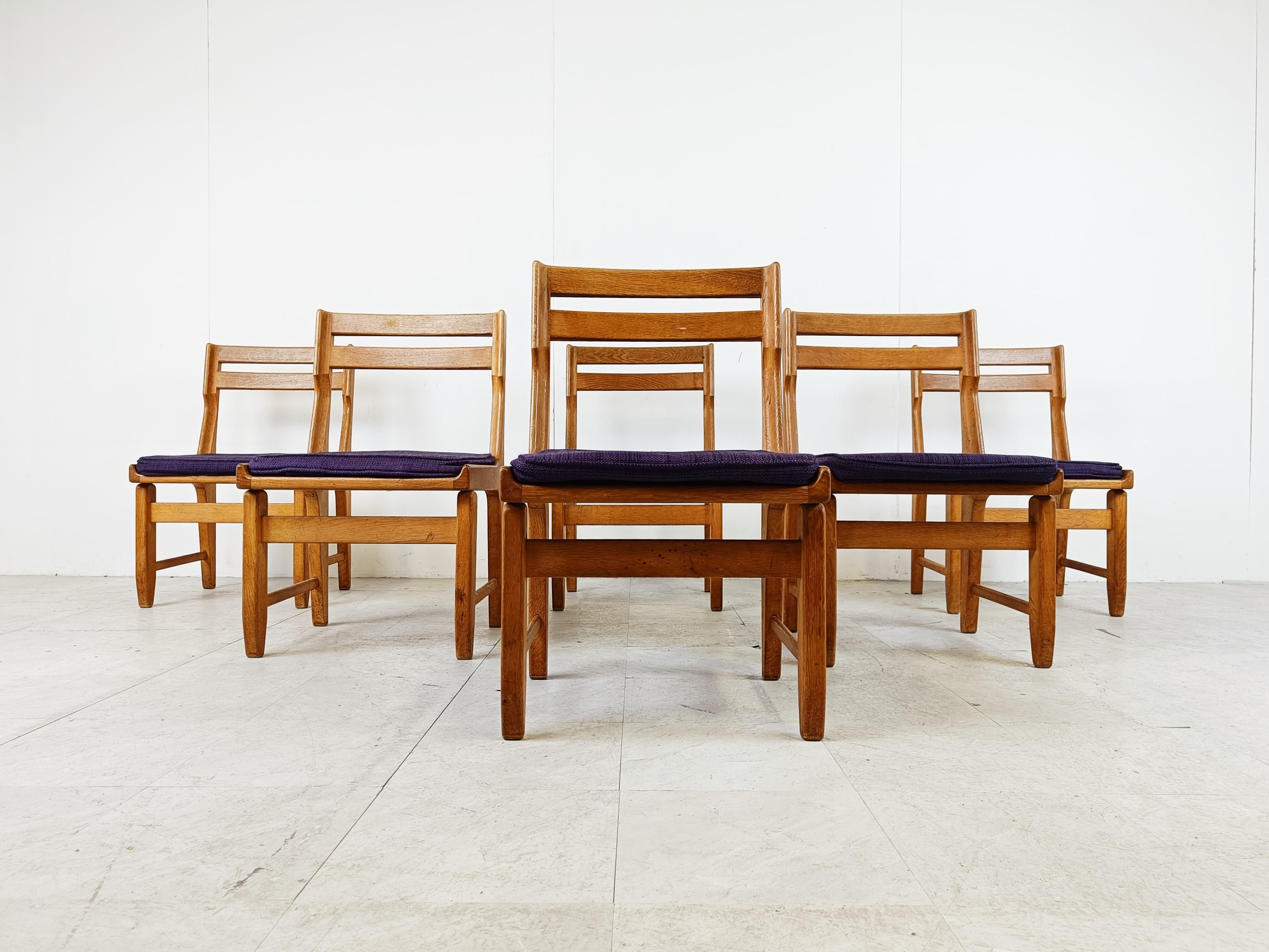 Raphael Chairs by Guillerme and Chambron for Votre Maison, Set of 6 In Good Condition For Sale In HEVERLEE, BE