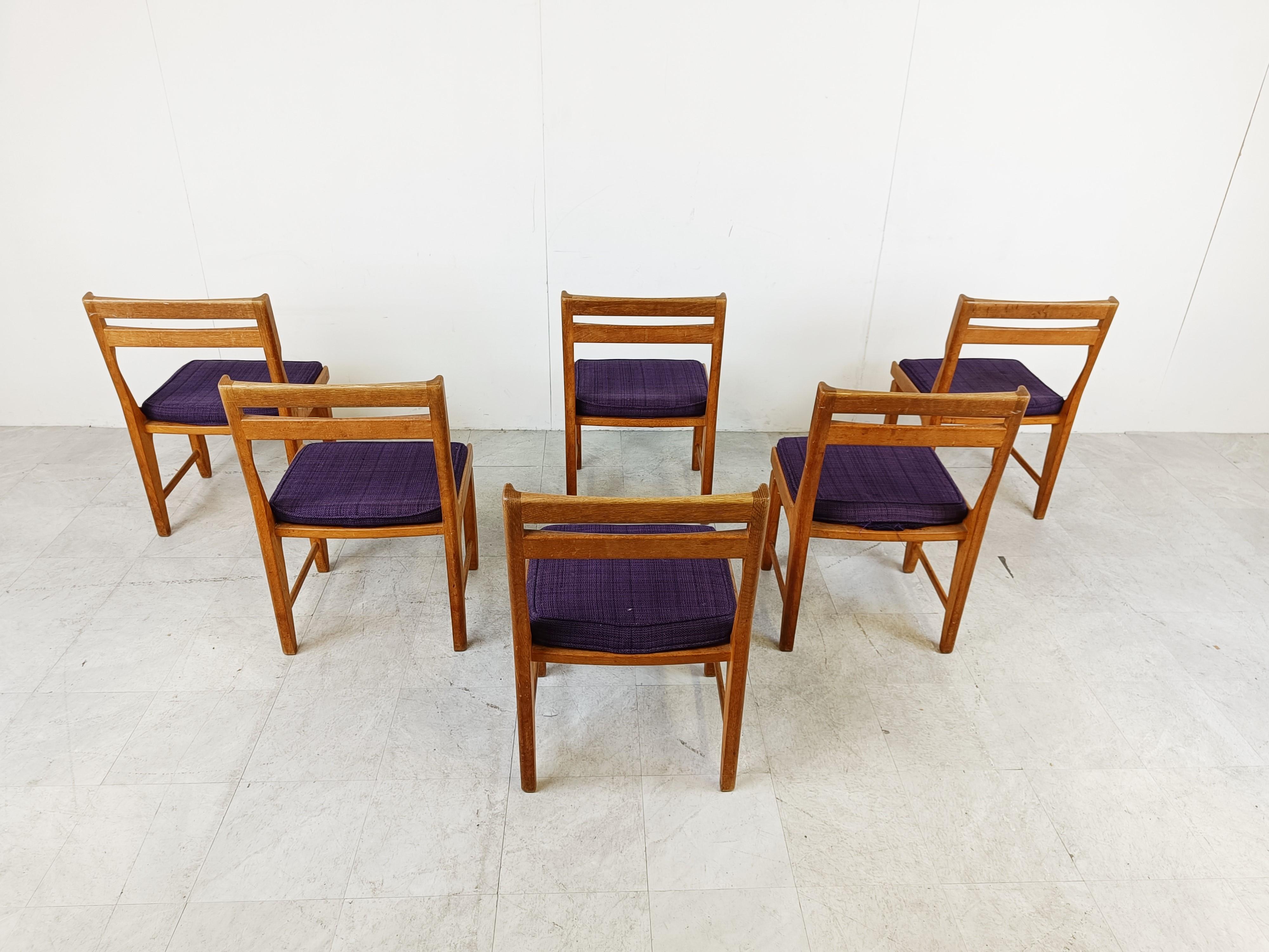 Mid-20th Century Raphael Chairs by Guillerme and Chambron for Votre Maison, Set of 6 For Sale