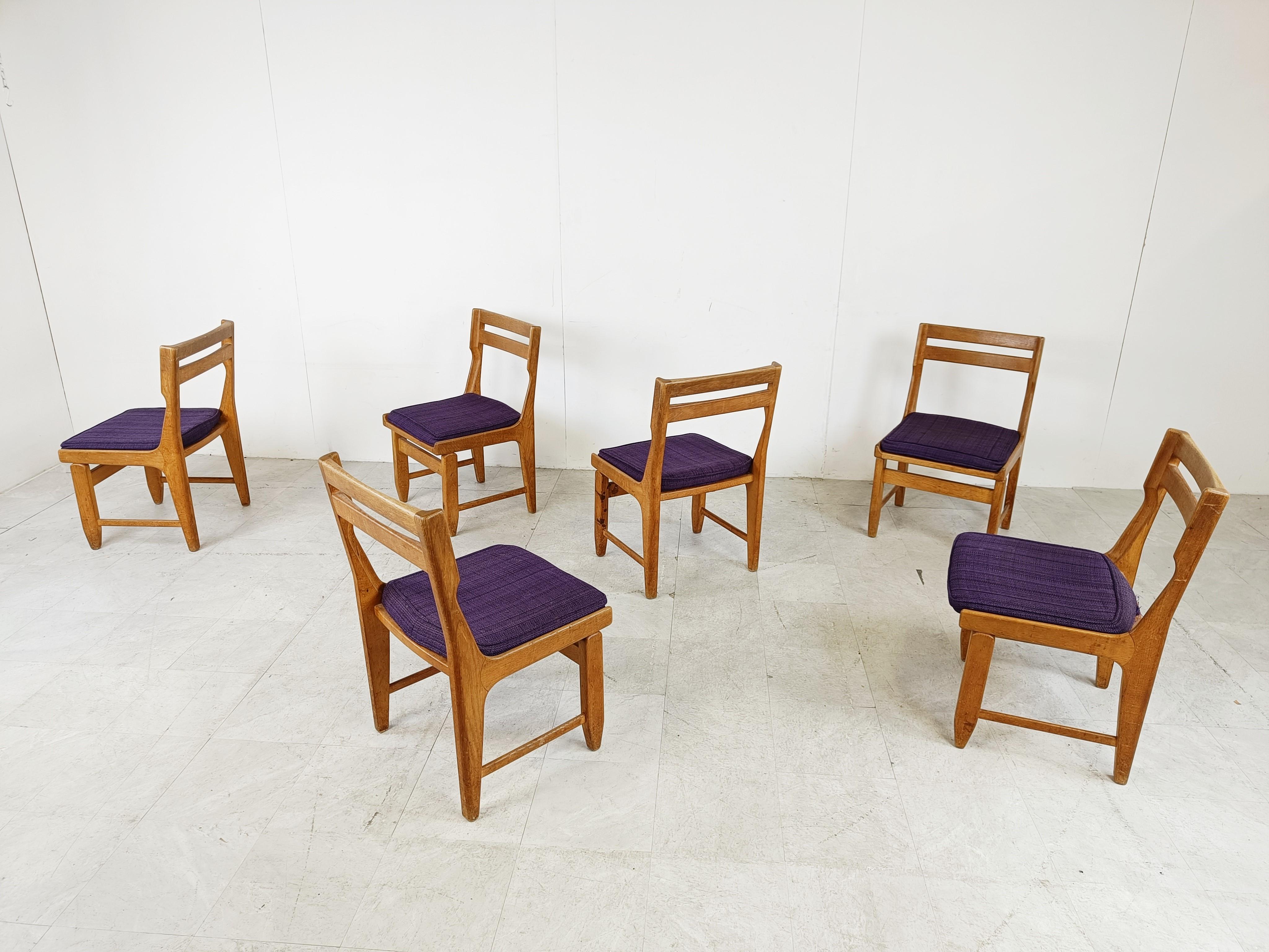Raphael Chairs by Guillerme and Chambron for Votre Maison, Set of 6 For Sale 1