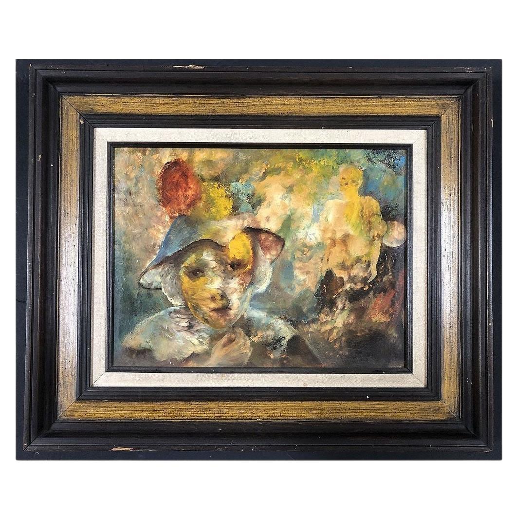 Raphael De Buck style Oil and Canvis impressionist Portiat, framed