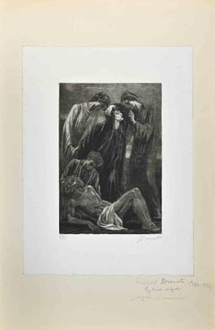 Dead Christ - Original Etching by Raphael Drouart - Early 20th century