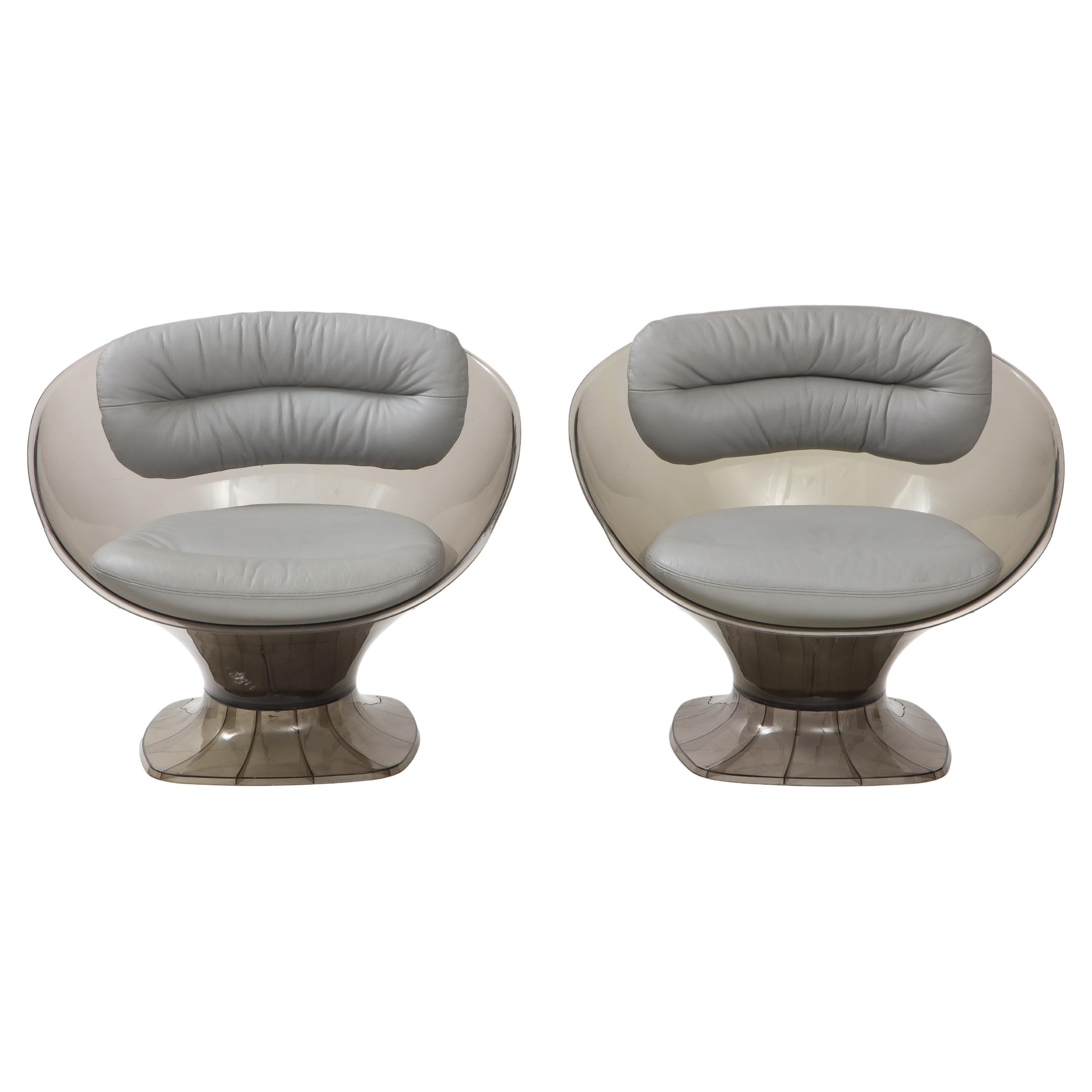Raphael France Acrylic Lounge Chairs For Sale
