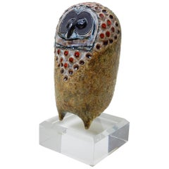 Vintage Raphaël Giarrusso Art Pottery Modernist Owl Paris, France